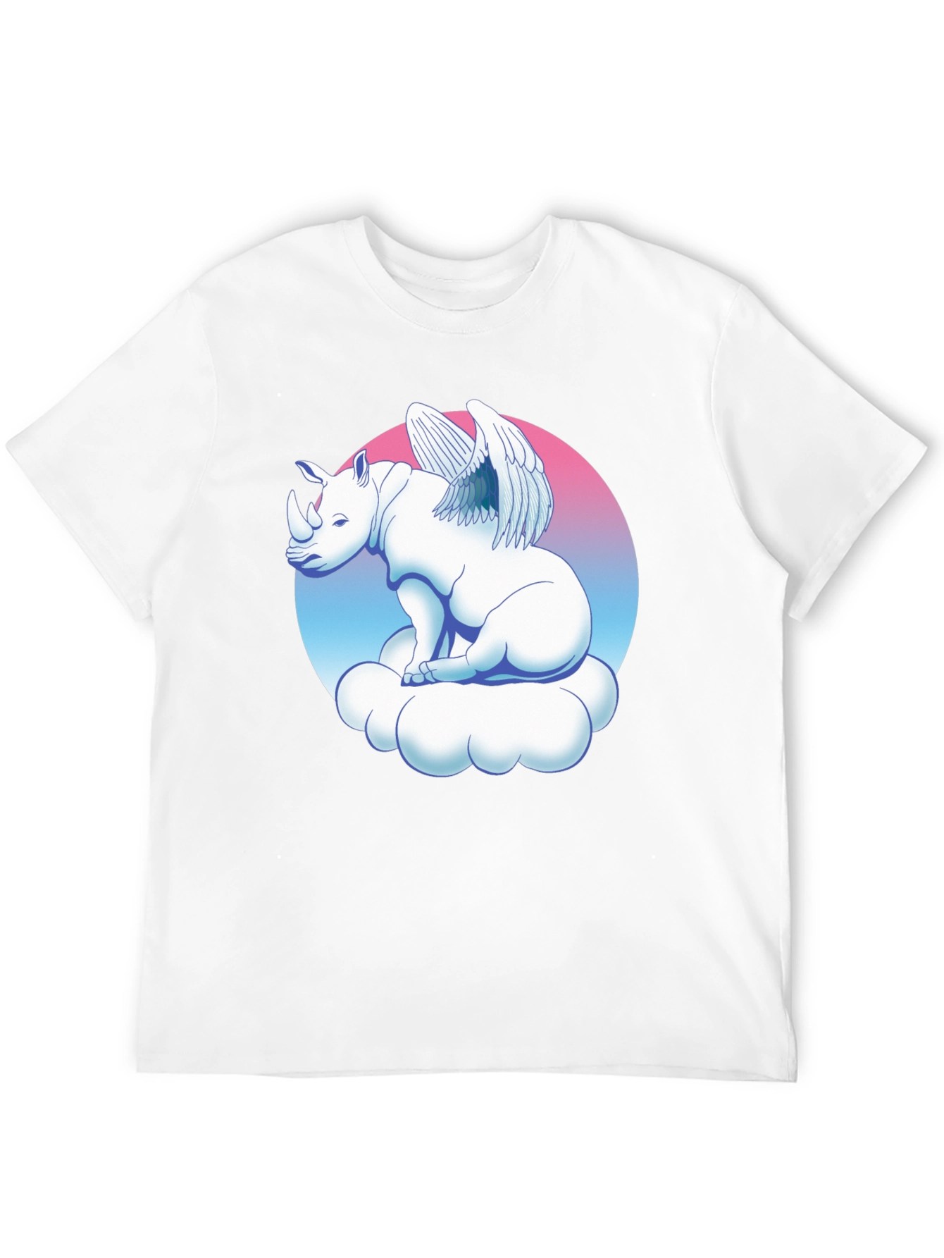 Black Winged Rhino on Cloud Graphic Tee - Black view 12
