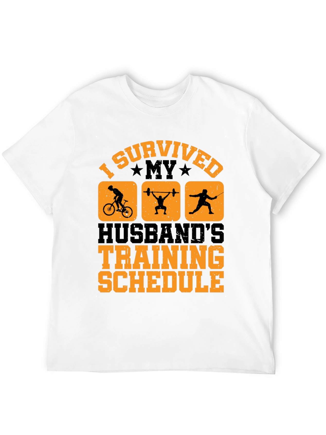 Black I Survived My Husband's Training Schedule T-Shirt view 12