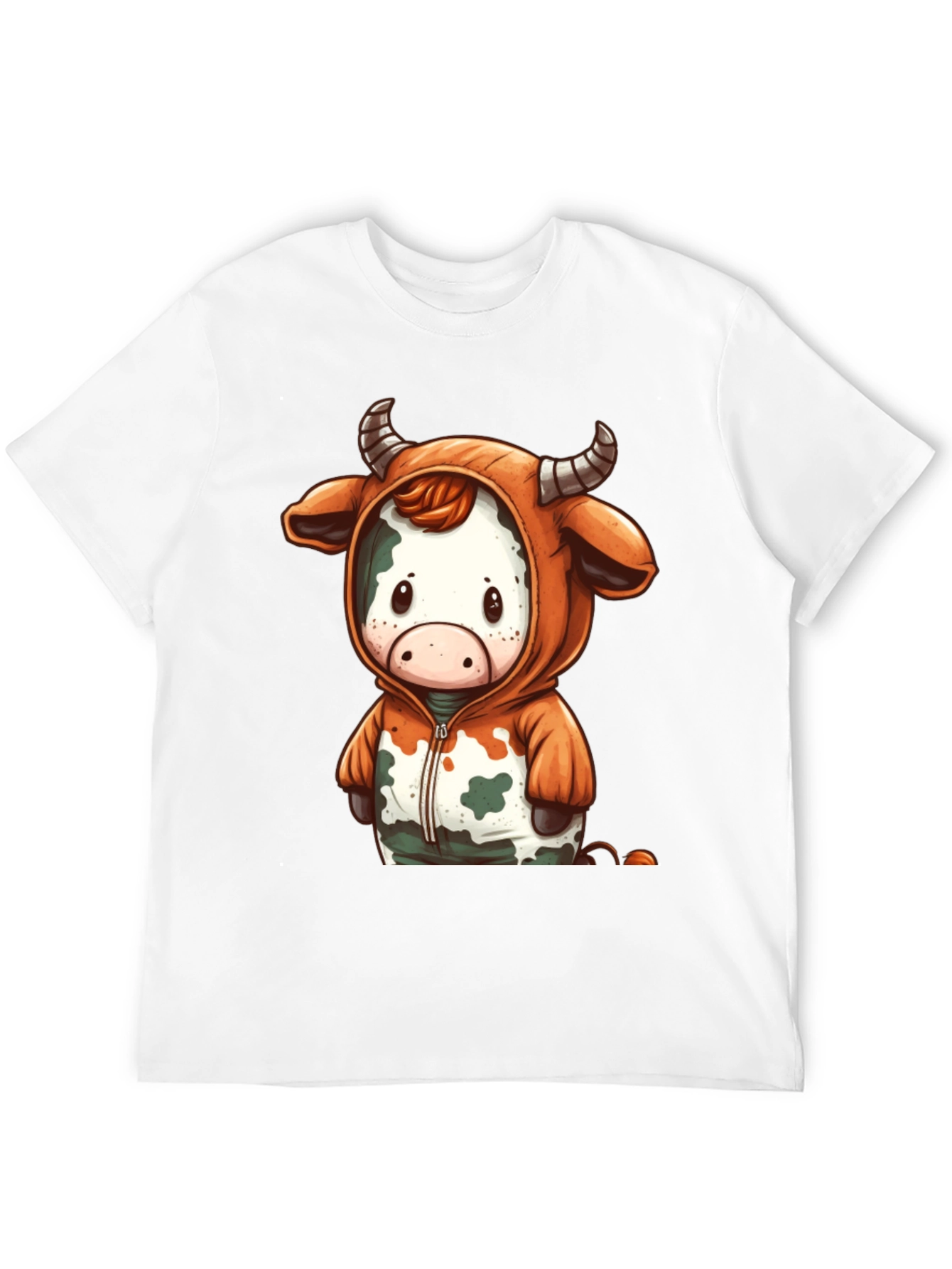 Black Cute Cow Hoodie T-Shirt view 12