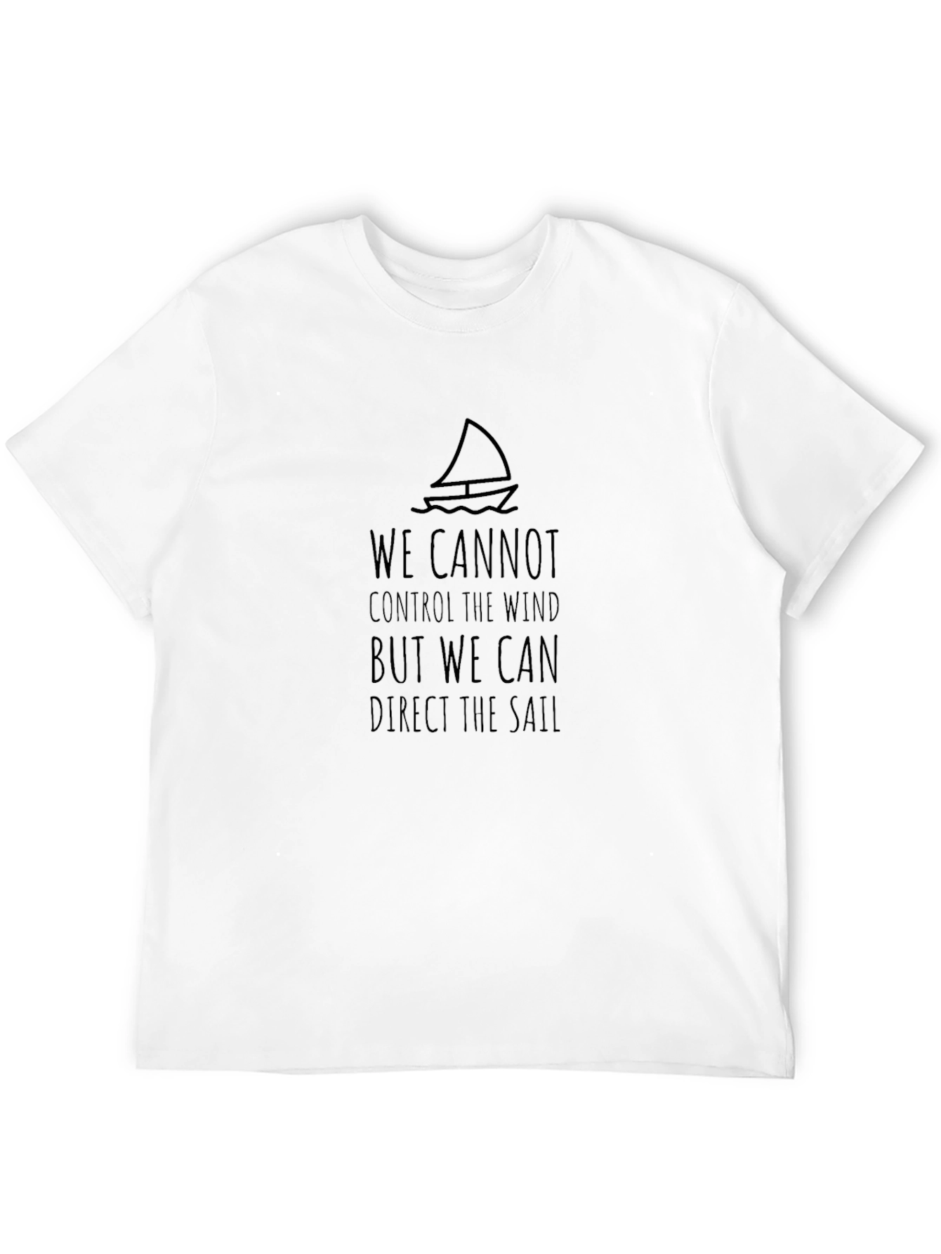 Black Sailing Quote Graphic T-Shirt - Inspirational Design view 12