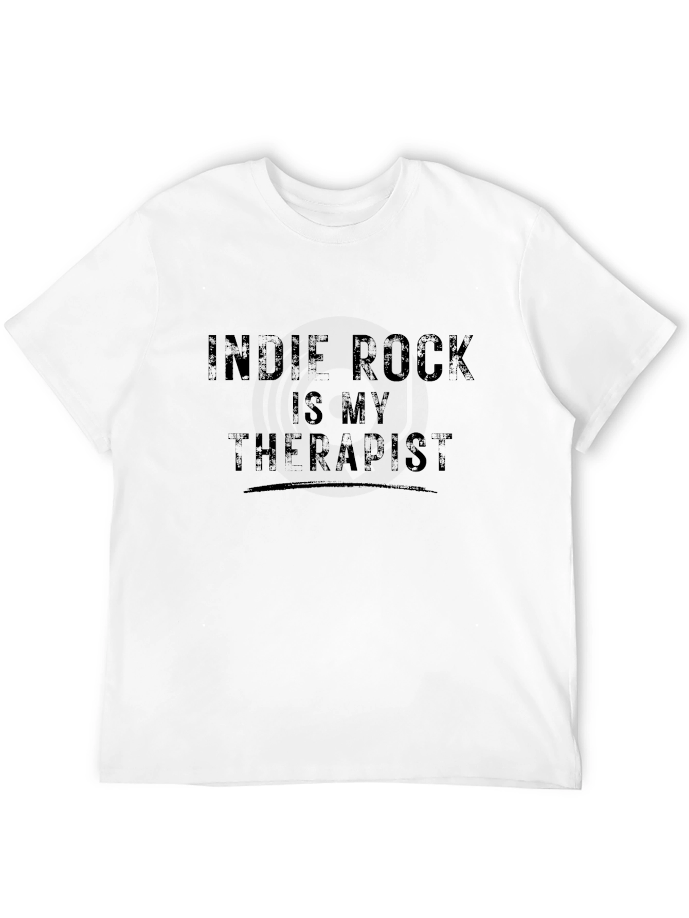 Black Indie Rock Is My Therapist Black Tee Shirt view 12