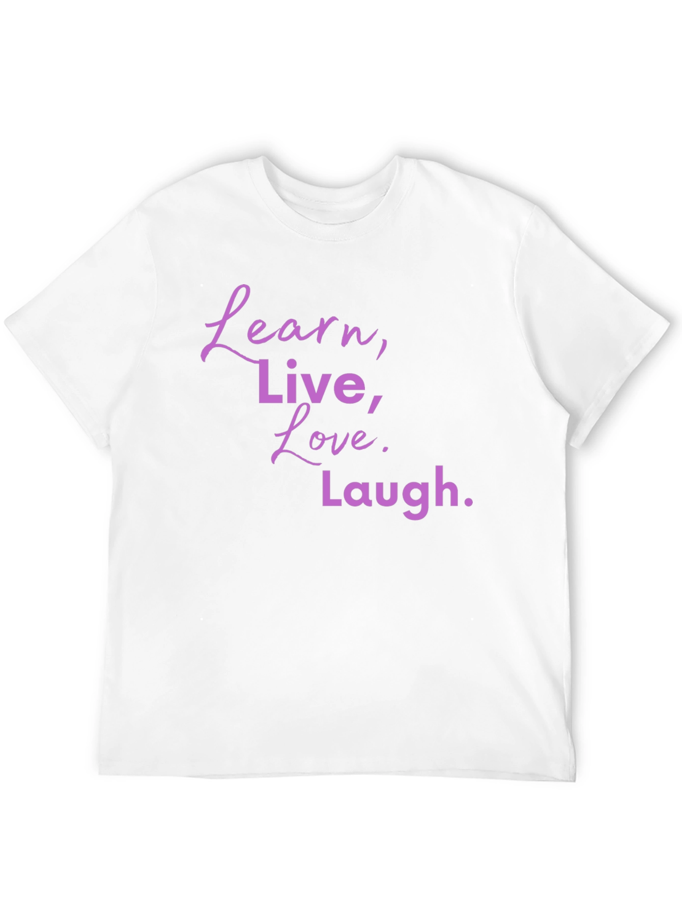 Black Learn Live Love Laugh Graphic Tee - Black Casual T-Shirt view 12