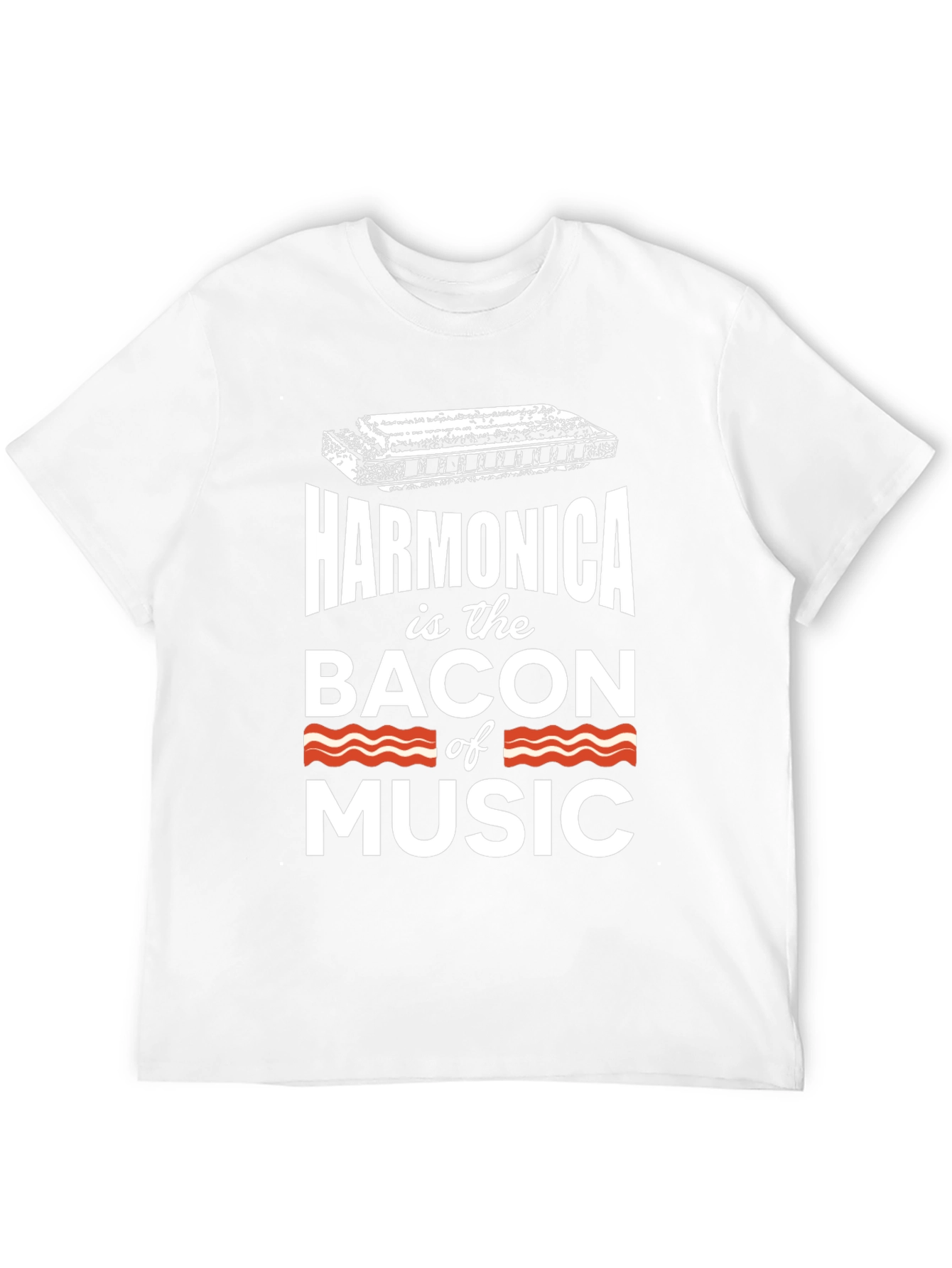 Black Harmonica is the Bacon of Music T-Shirt view 12