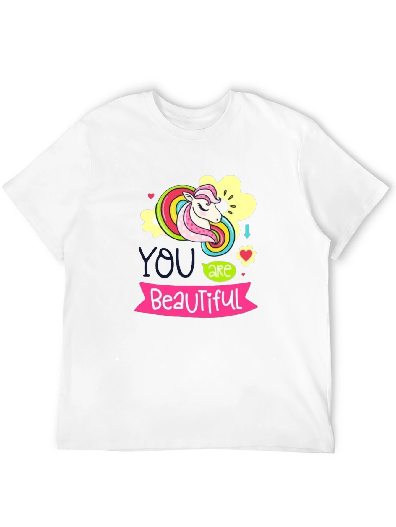 Black Unicorn "You are Beautiful" Black T-Shirt view 12