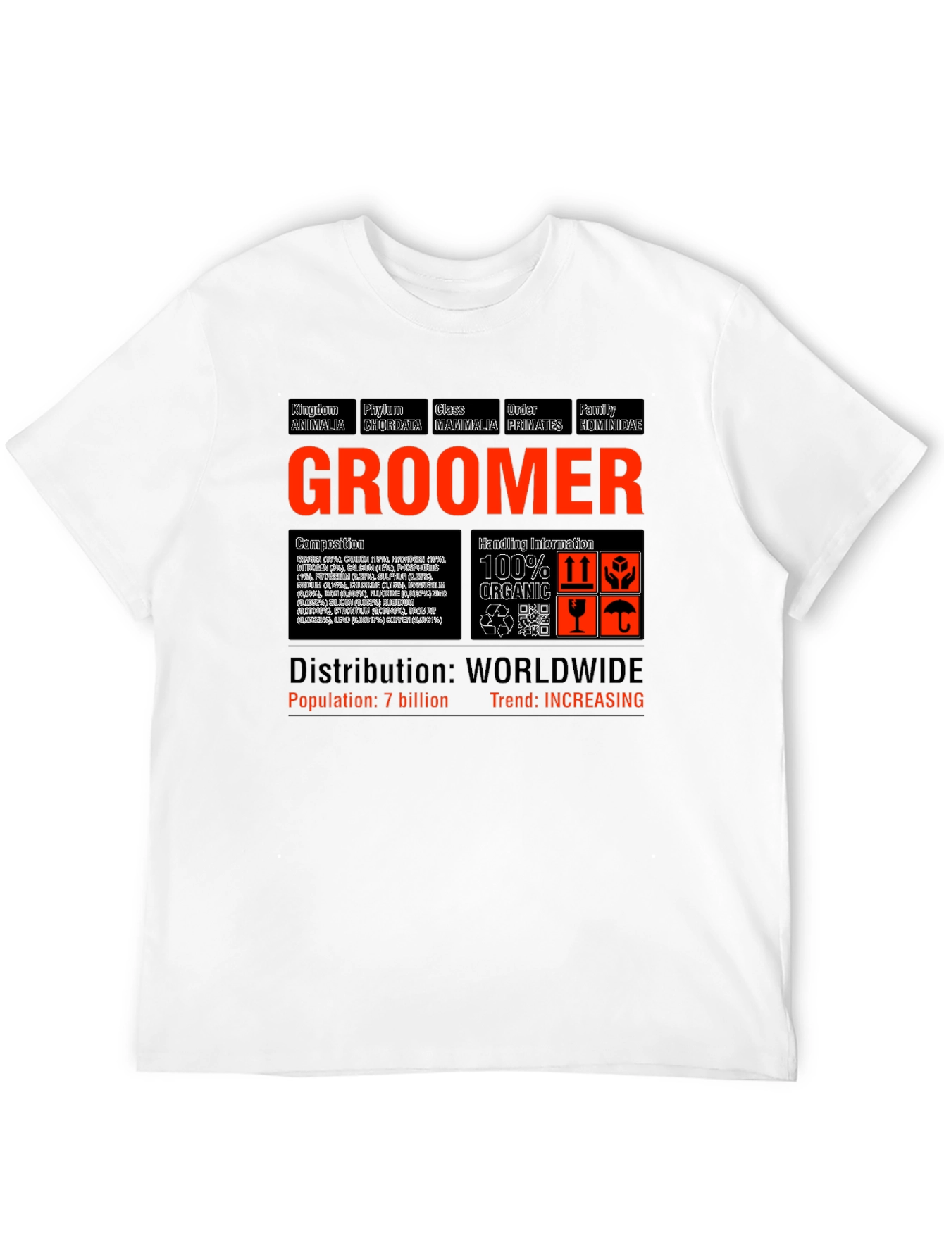 Black GROOMER T-Shirt - Humorous Animal Taxonomy view 12