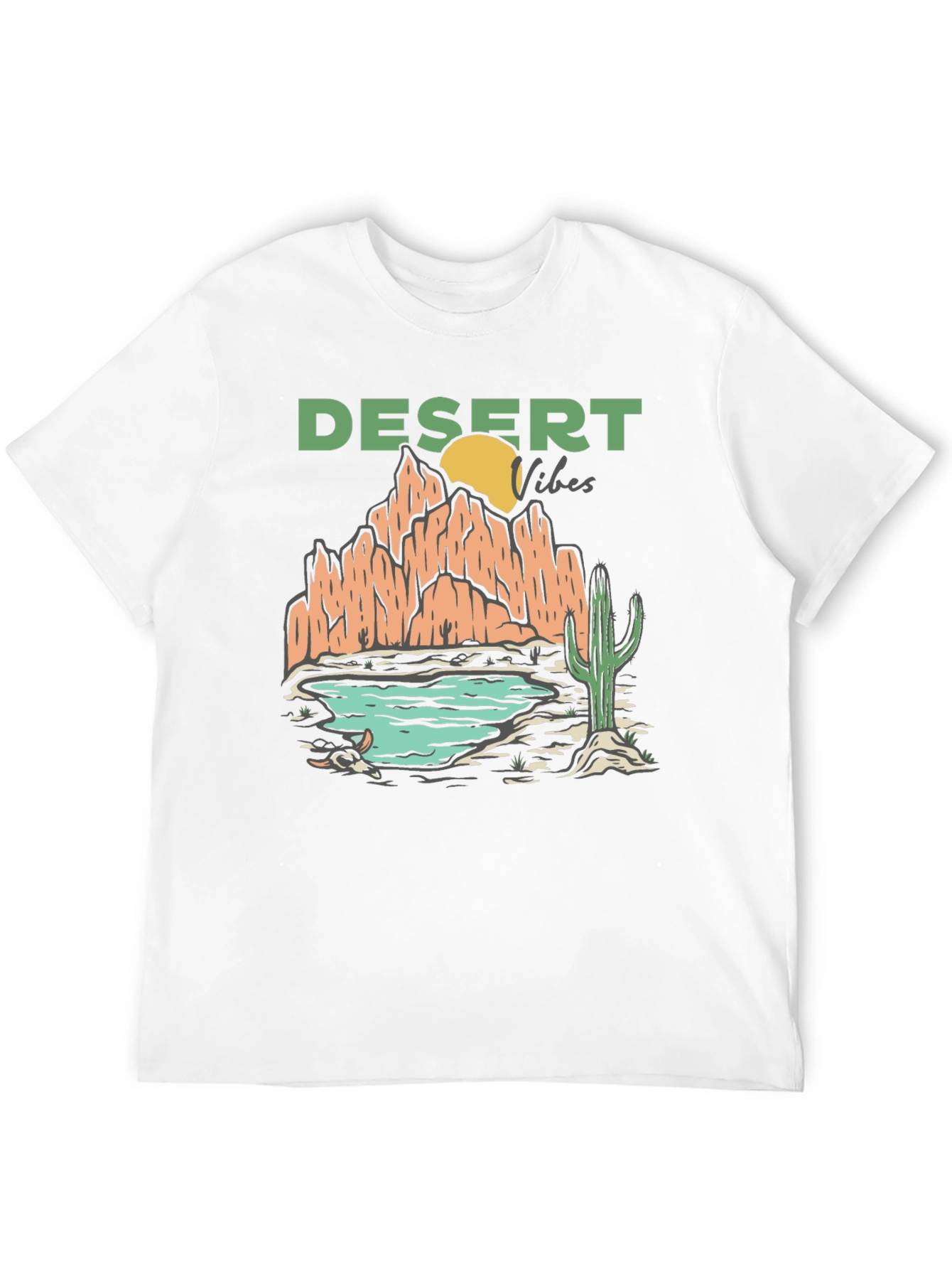 Black Desert Vibes Graphic T-Shirt - Black Cotton Tee view 12