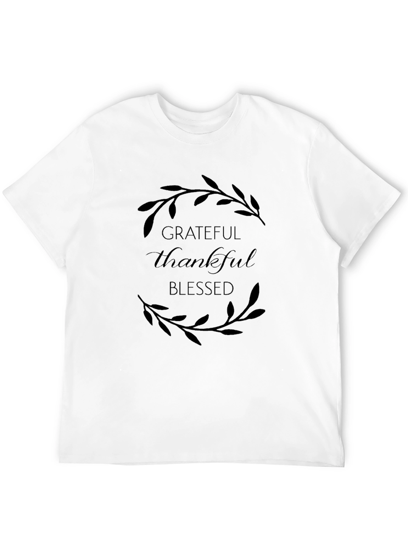 Black Grateful Thankful Blessed Graphic Tee view 12