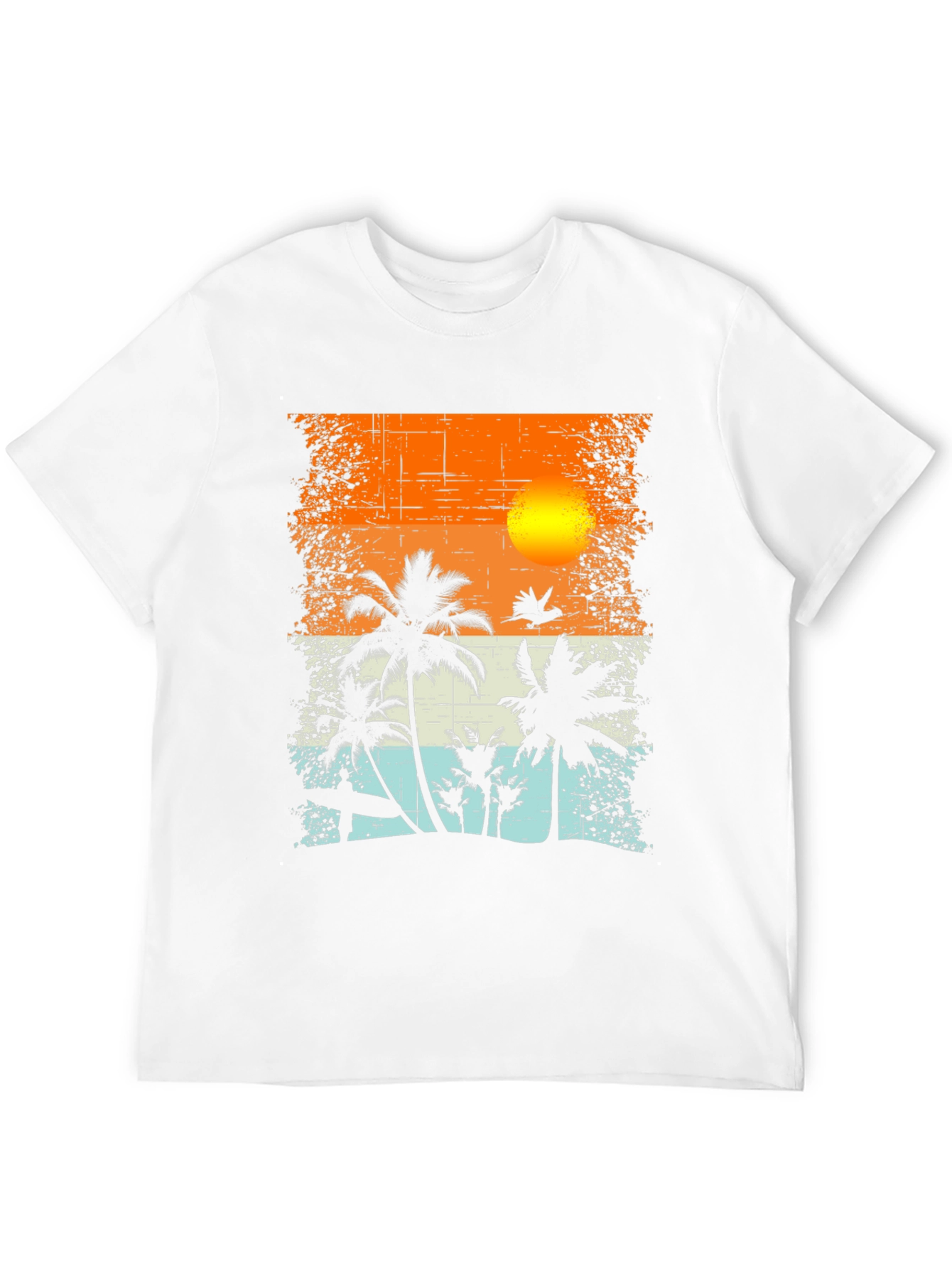 Black Tropical Sunset Graphic T-Shirt view 12