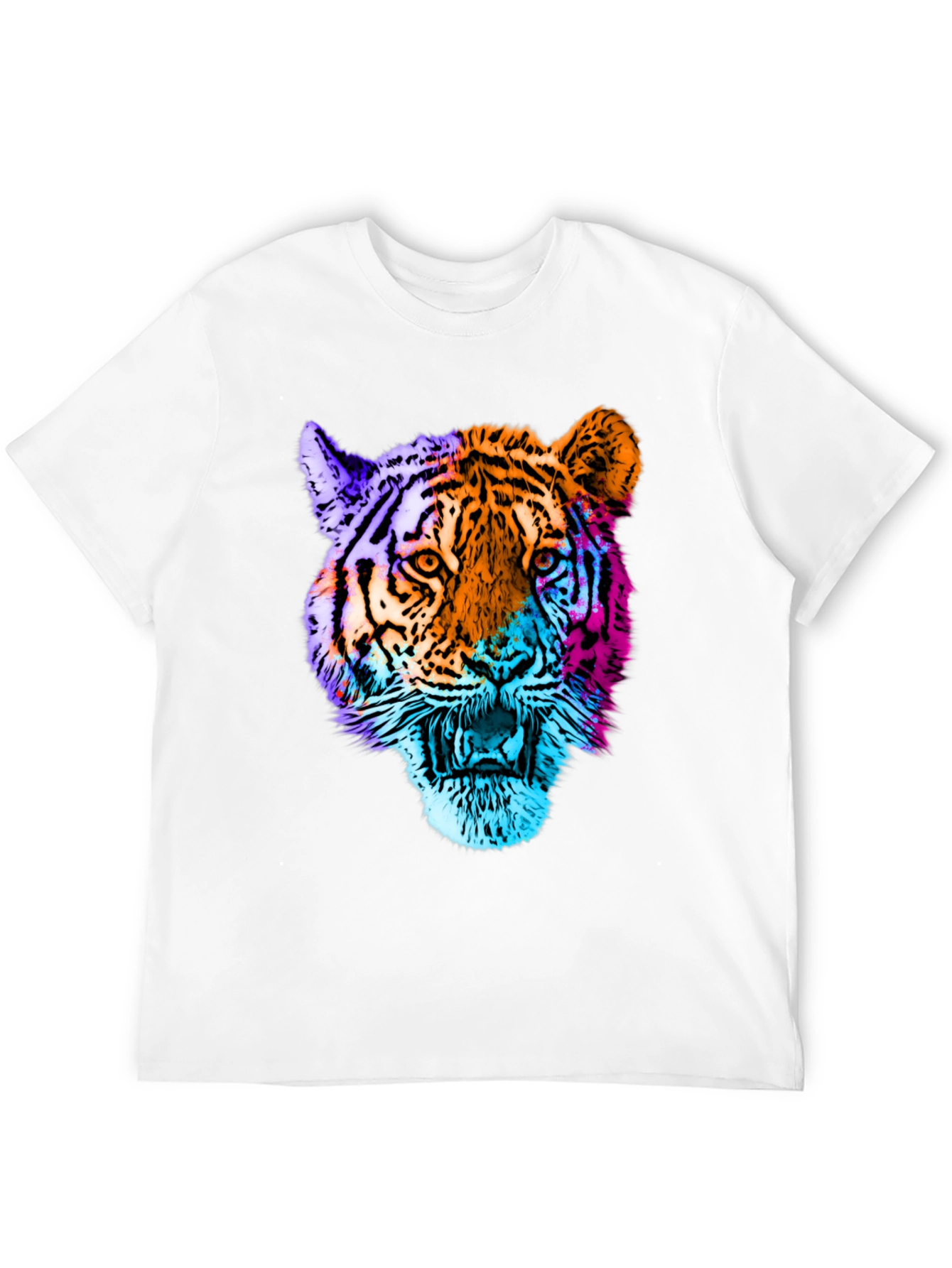 Black Vibrant Tiger Graphic T-Shirt view 12