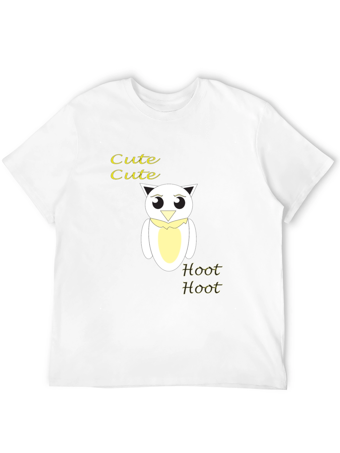 Black Cute Owl Graphic Tee - Black Cotton Blend T-Shirt view 12