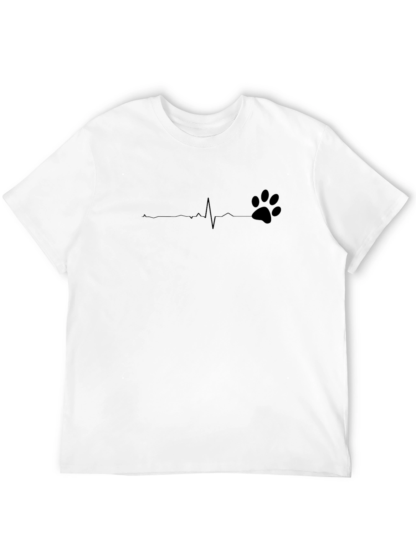 Black Heartbeat Paw Print T-Shirt view 12