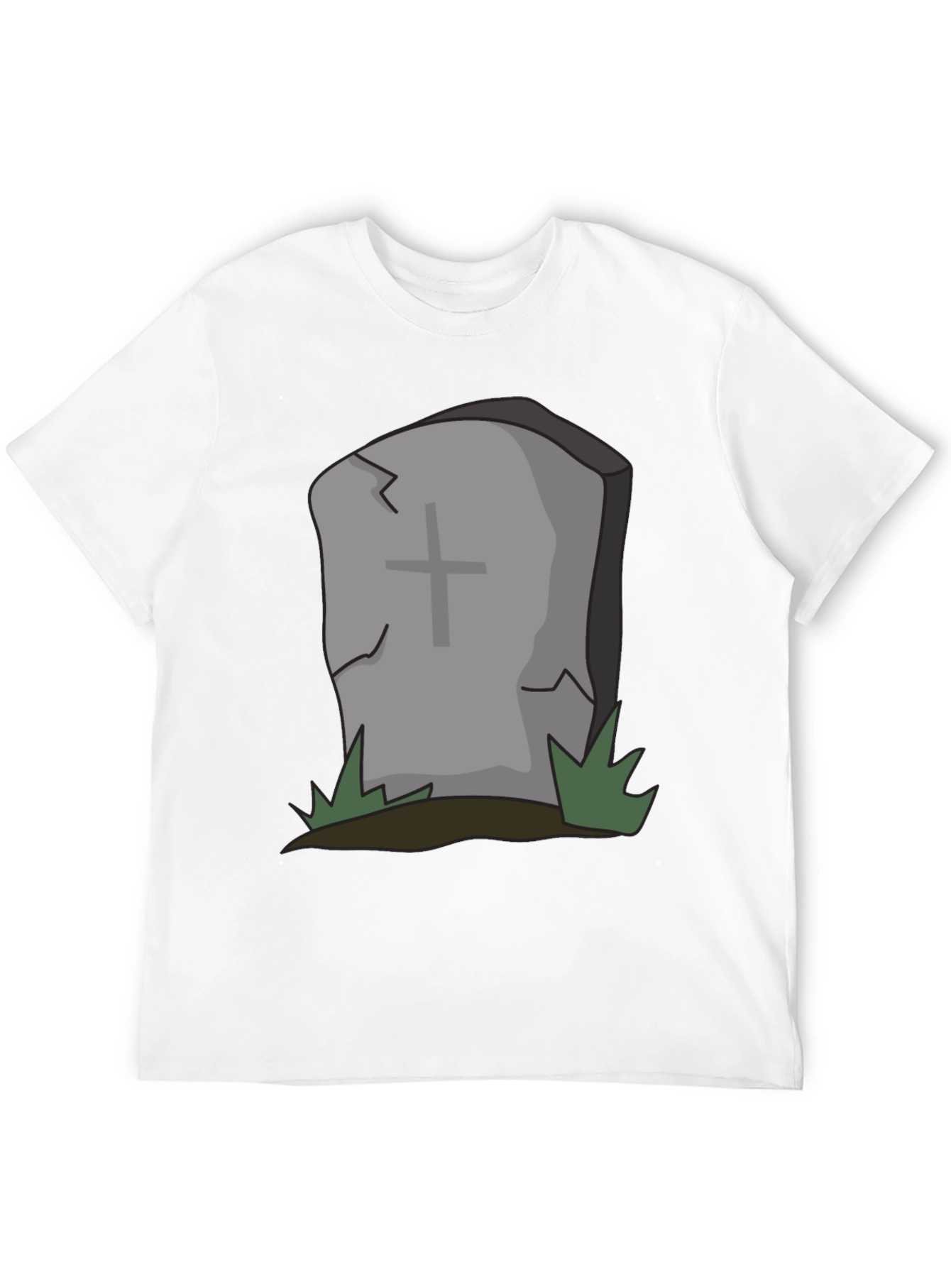 Black Cartoon Tombstone Graphic Tee - Spooky Style view 12