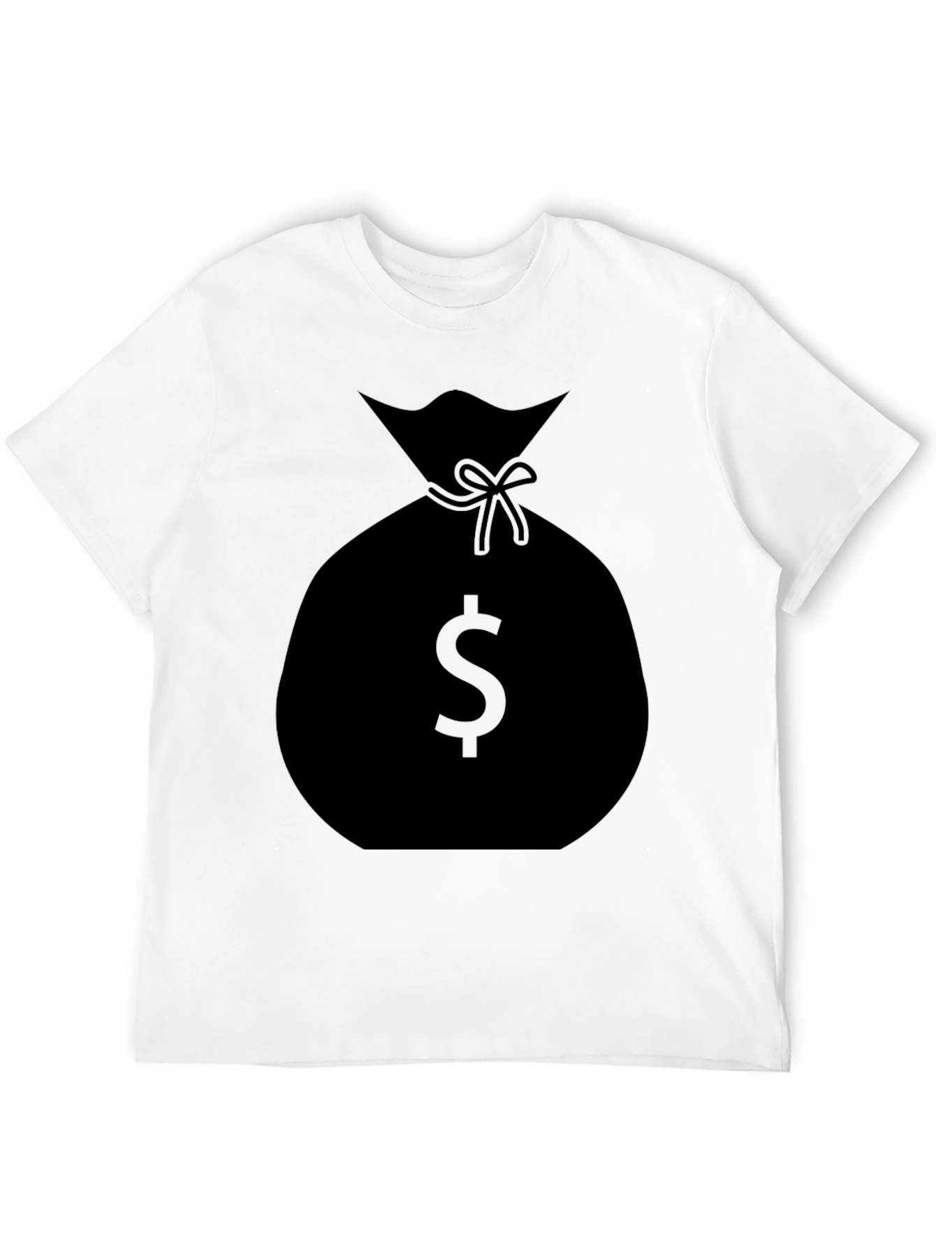 Black Money Bag Graphic T-Shirt - Black Crew Neck Tee view 12