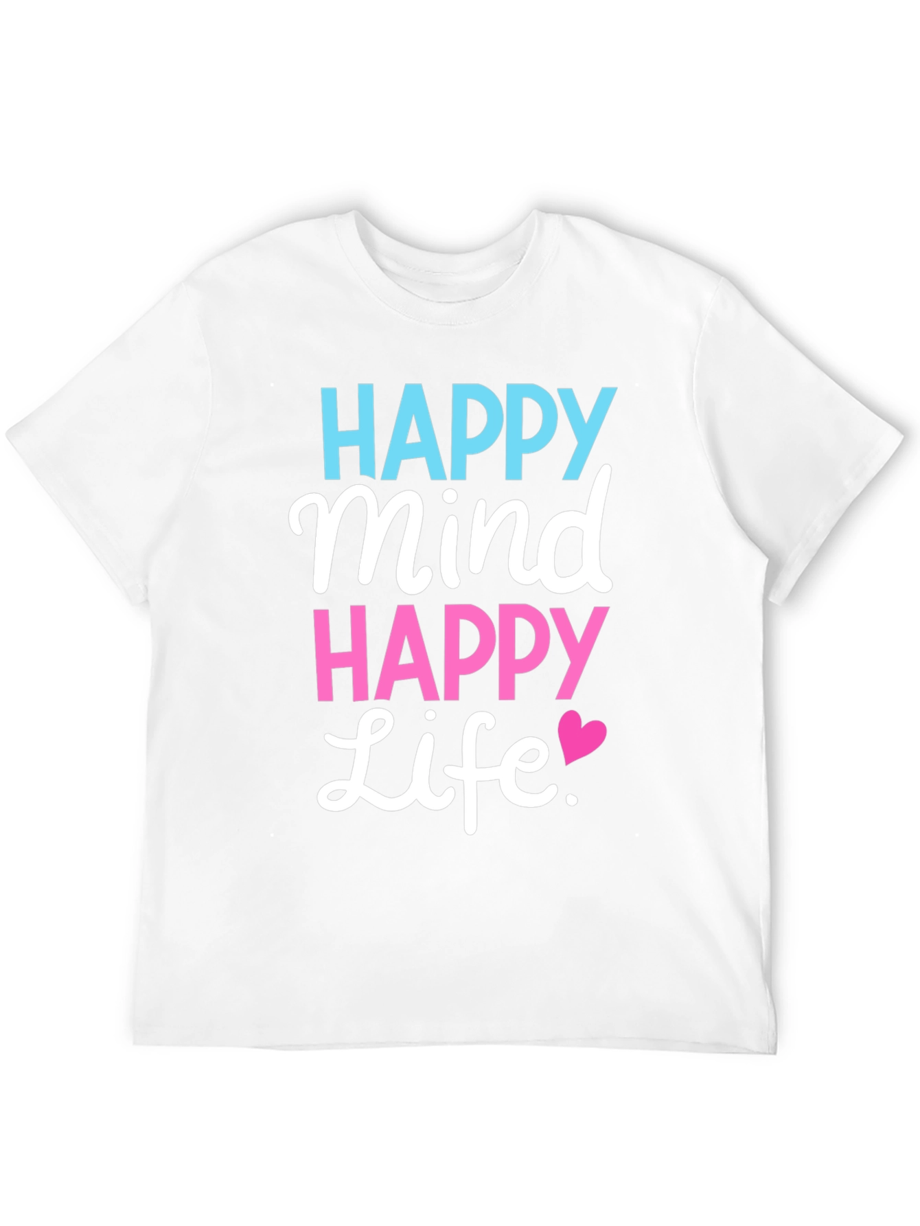 Black Happy Mind Happy Life Black T-Shirt view 12