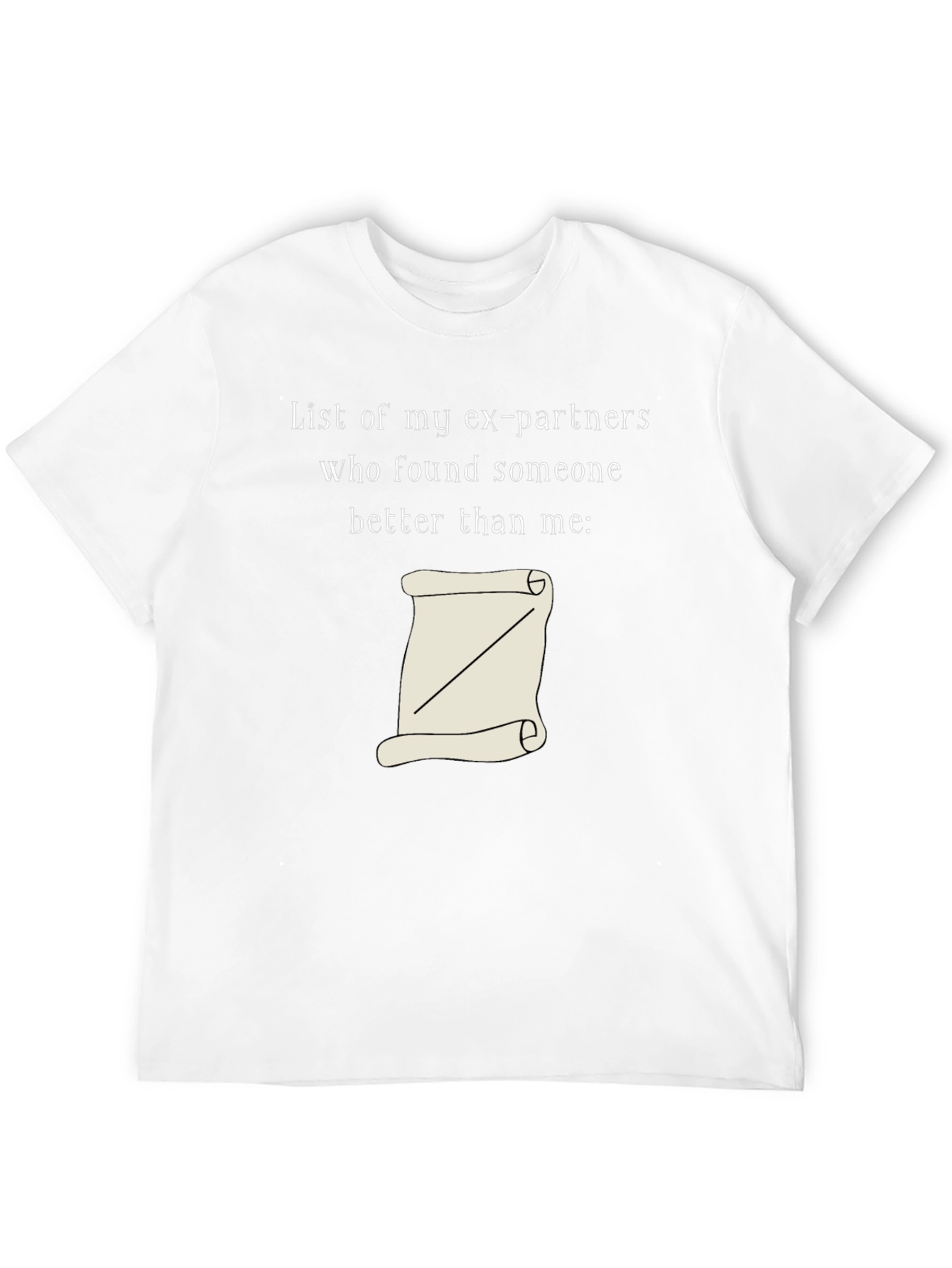 Black Humorous Ex-Partner List T-Shirt - Blank Scroll view 12