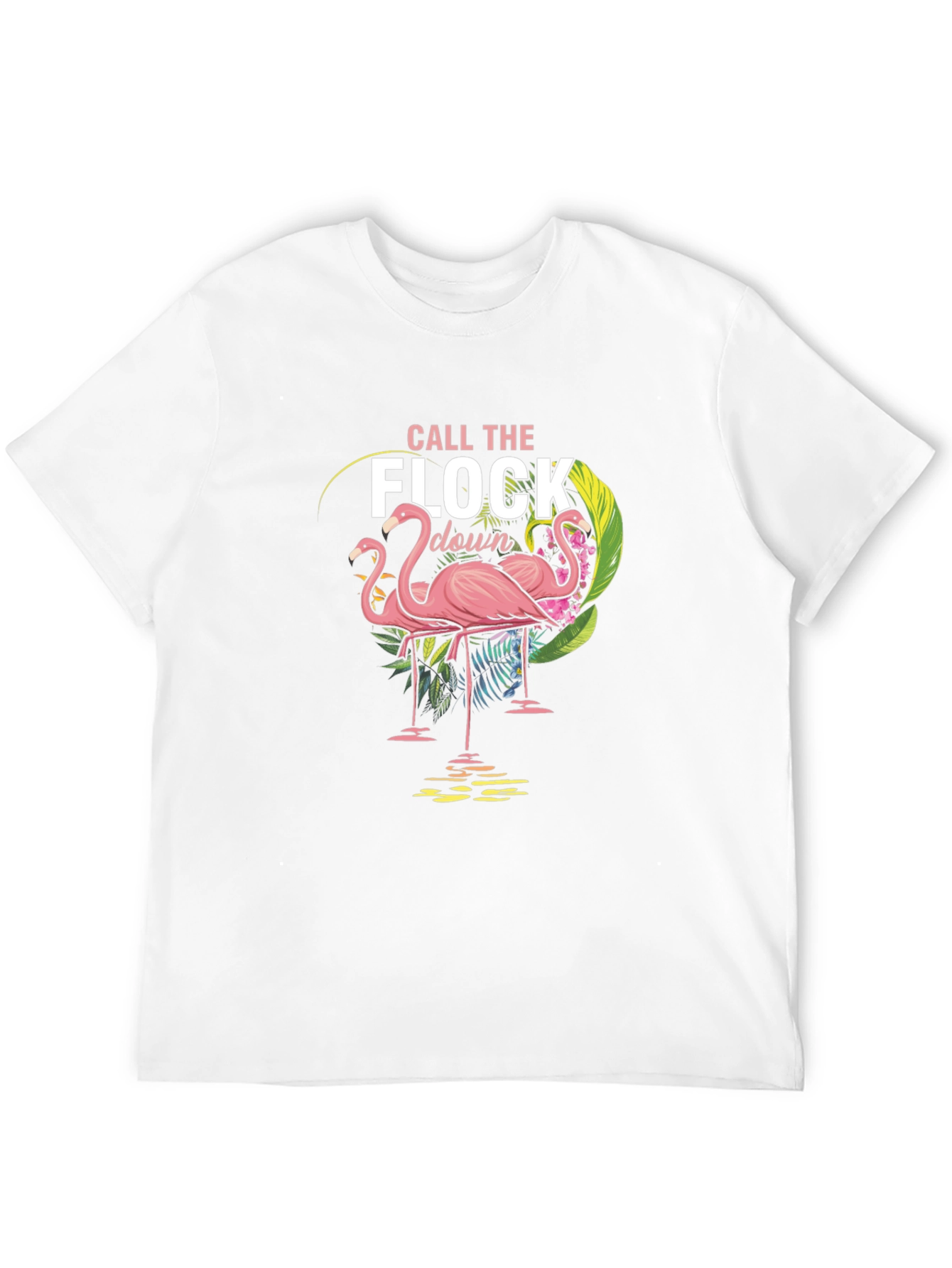Black Call the Flock Down Flamingo Graphic Tee - Black view 12