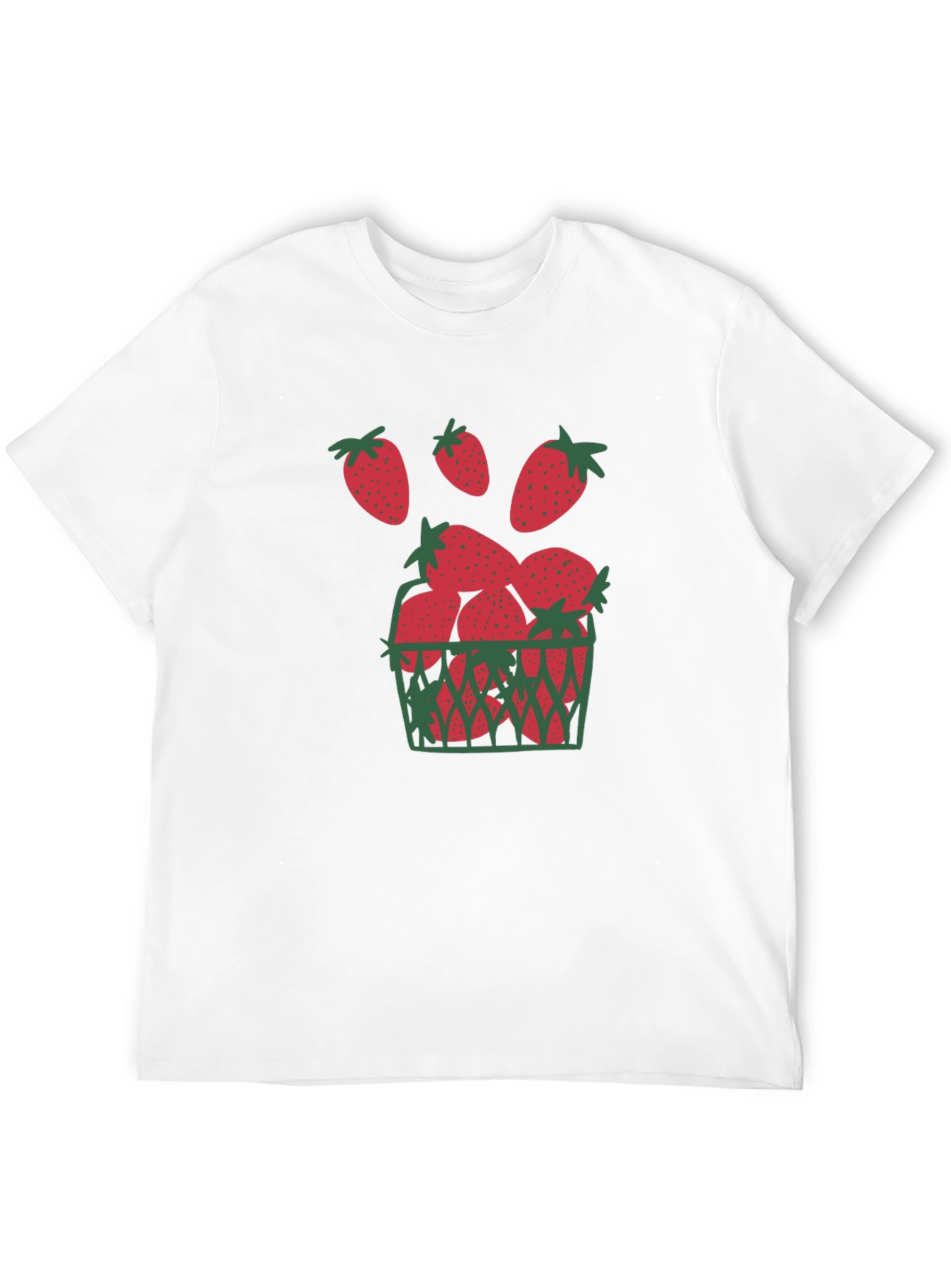 Strawberry Basket Graphic Tee - Unique Fruit Design T-Shirt - 12