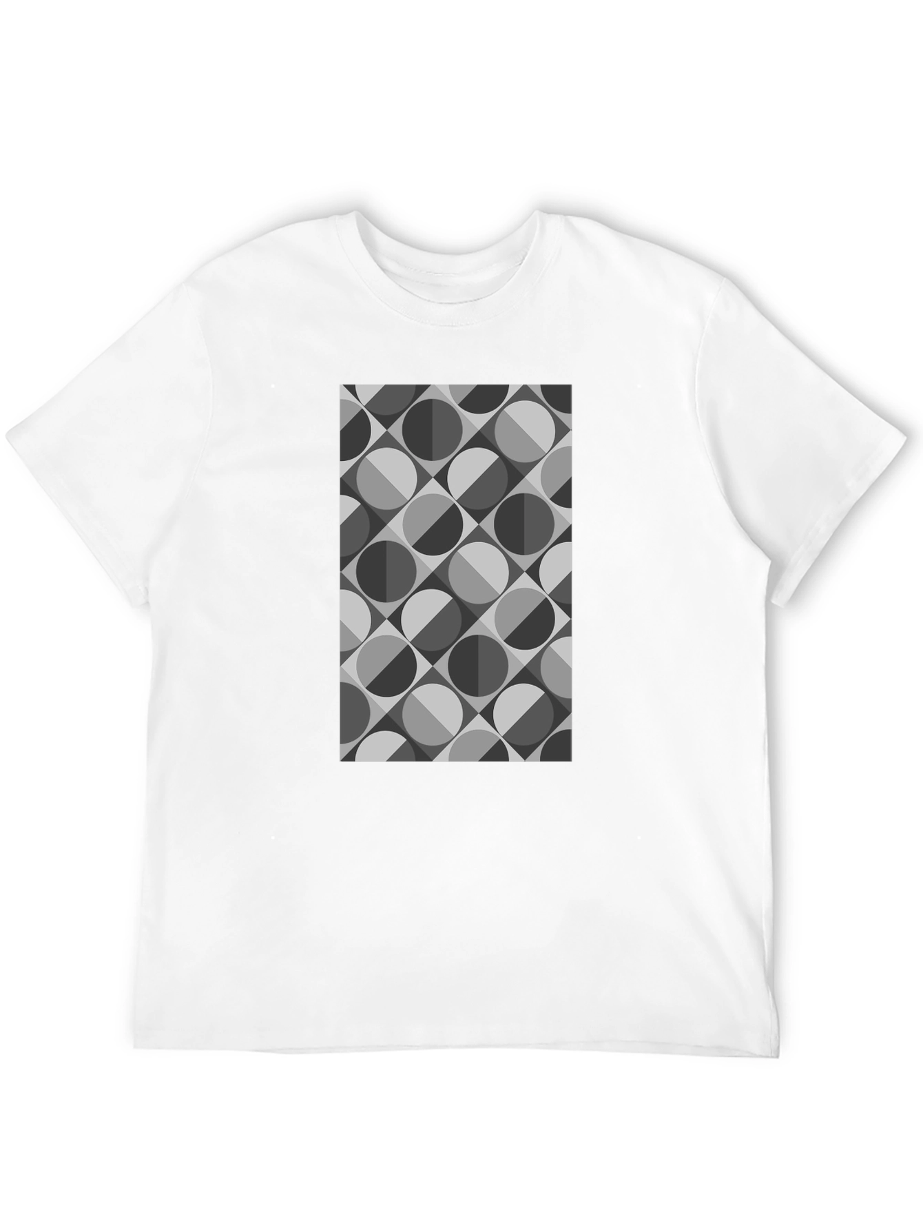 Black Geometric Retro Pattern Black T-Shirt view 12