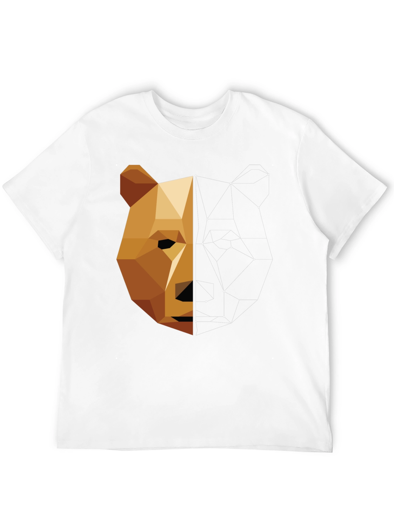 Black Geometric Bear Graphic Tee - Men's Black T-Shirt view 12