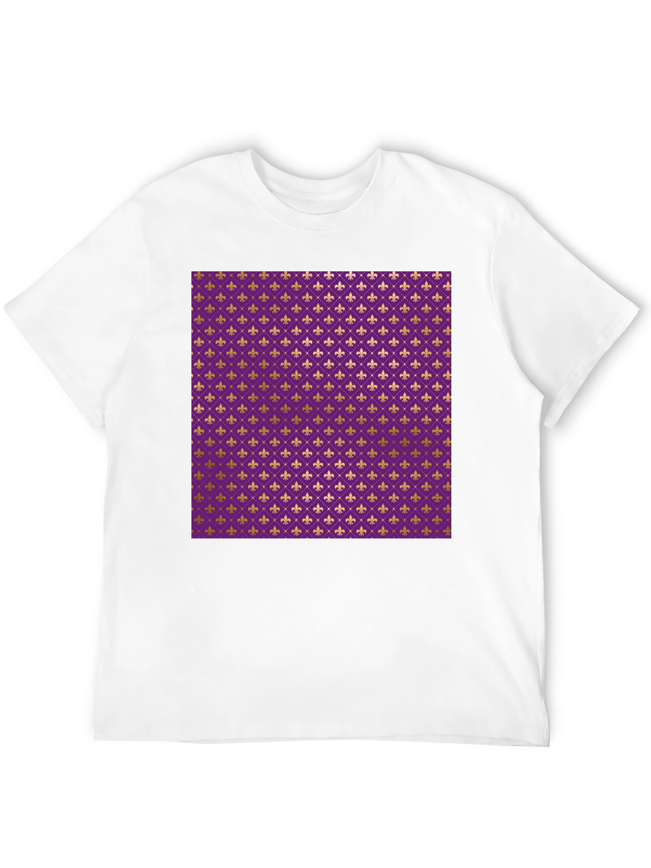 Black Fleur-de-lis Pattern T-Shirt view 12