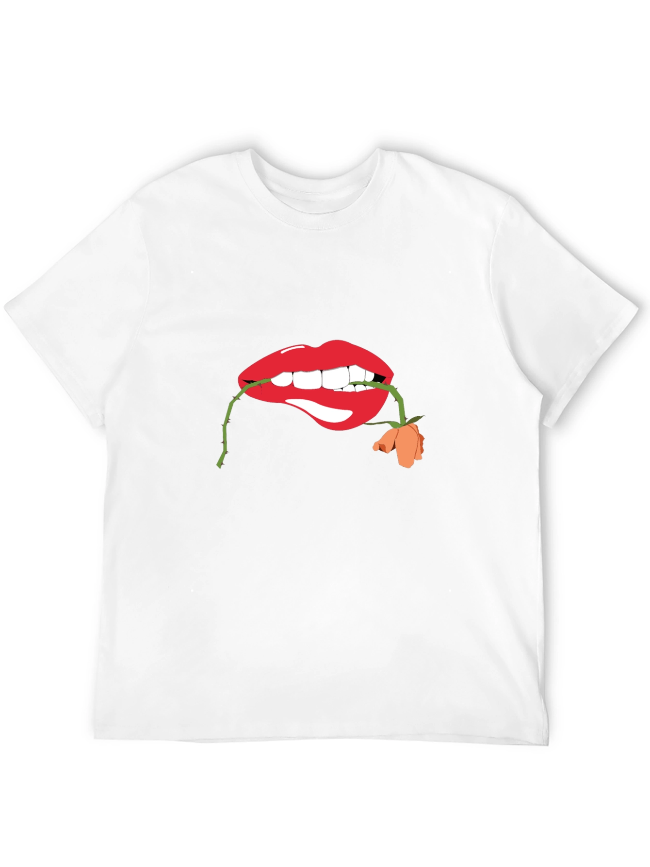 Black Lips with Rose Graphic T-Shirt view 12