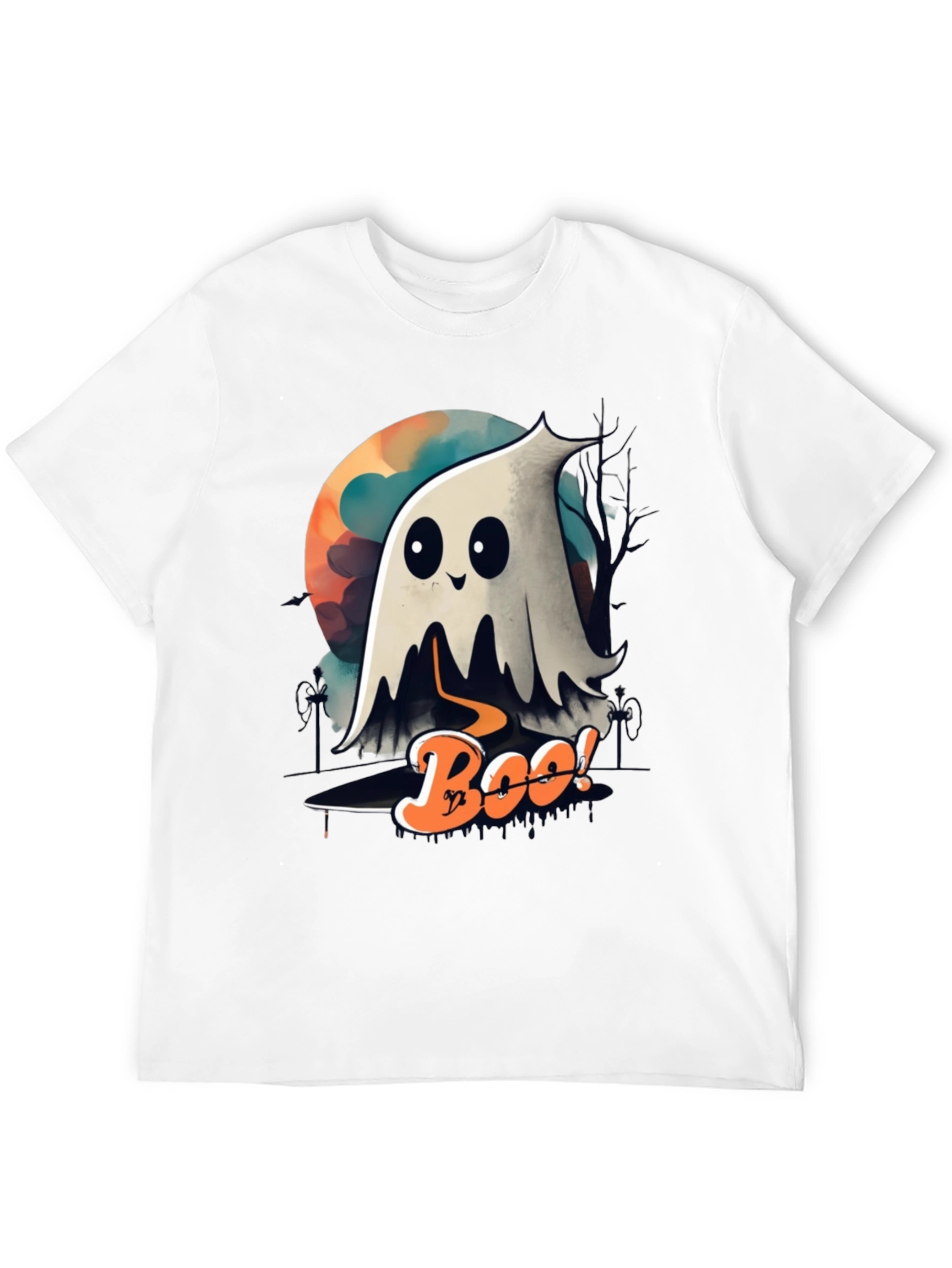 Black Spooky Boo Ghost Halloween T-Shirt view 12