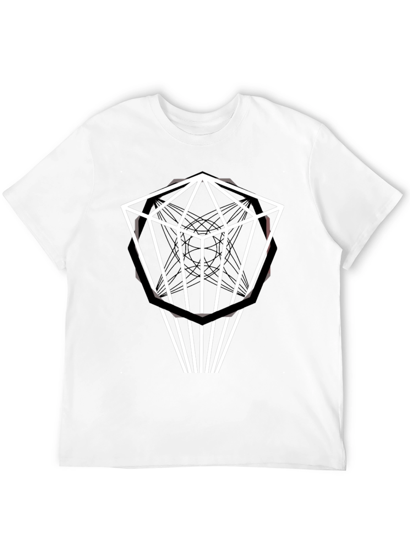 Black Geometric Diamond Graphic Black T-Shirt view 12