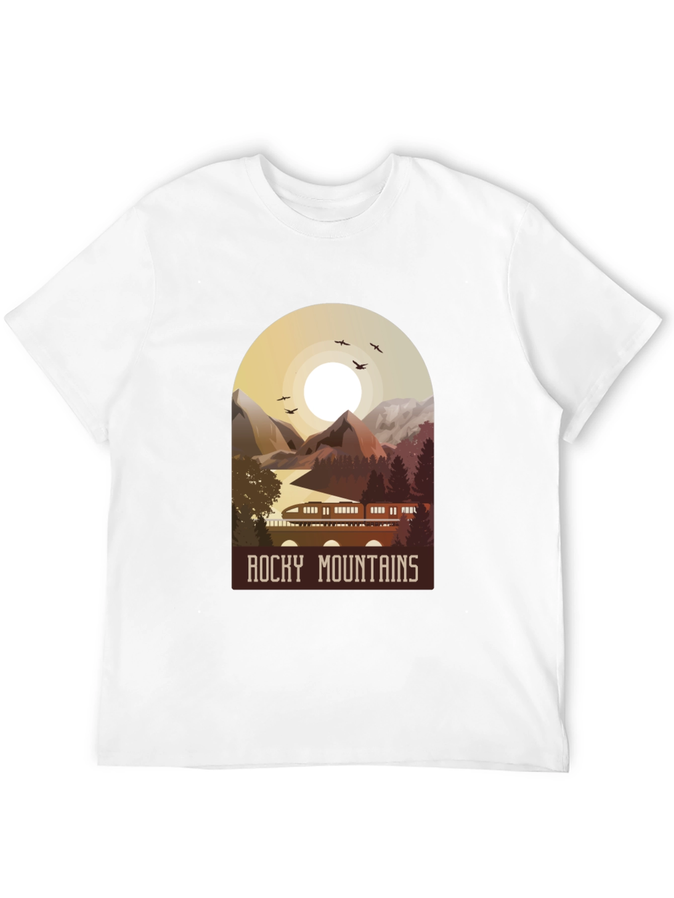 Black Rocky Mountains Graphic T-Shirt - Nature Adventure Tee view 12