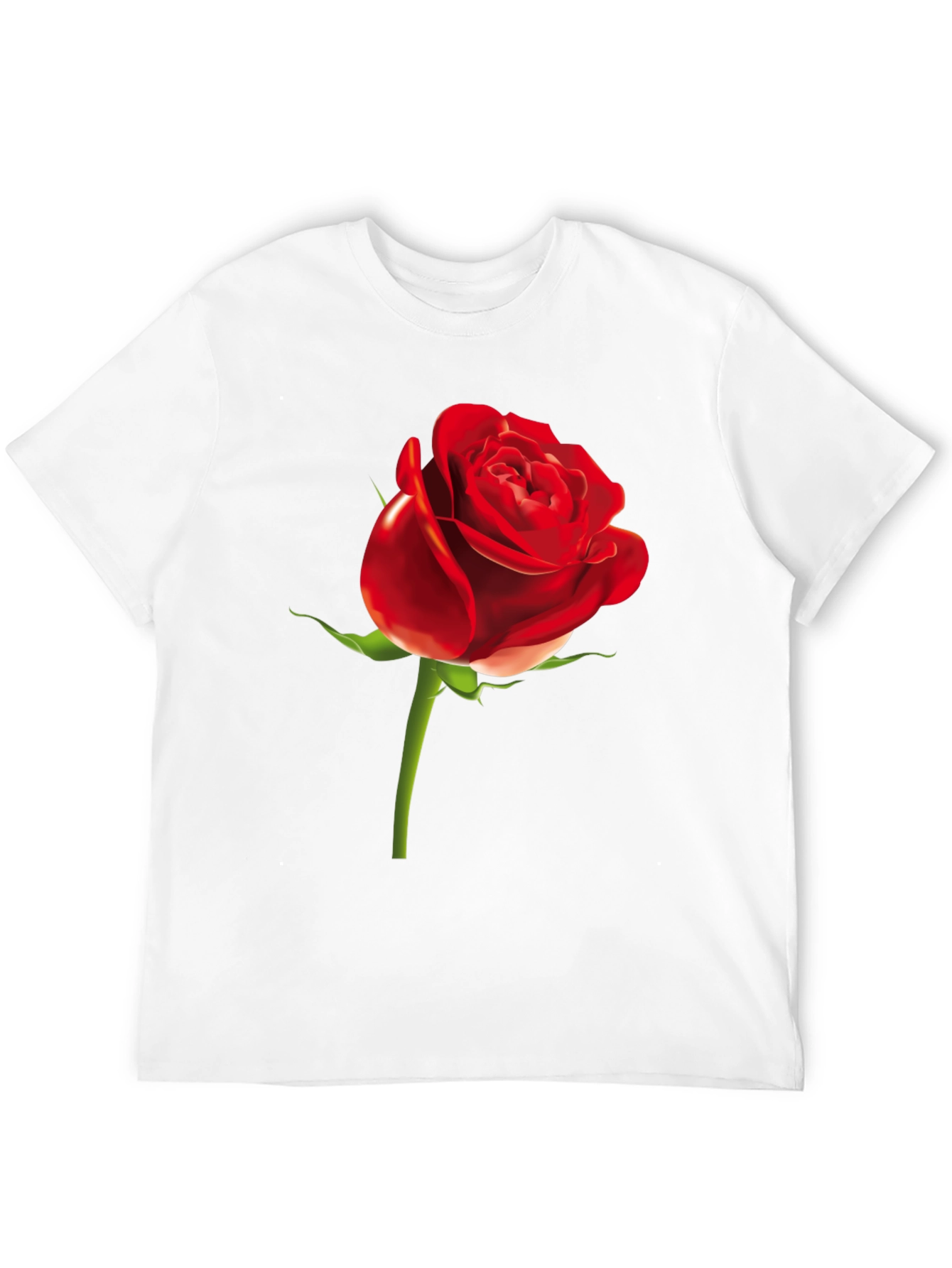 Red Rose Graphic Print Black T-Shirt - 12