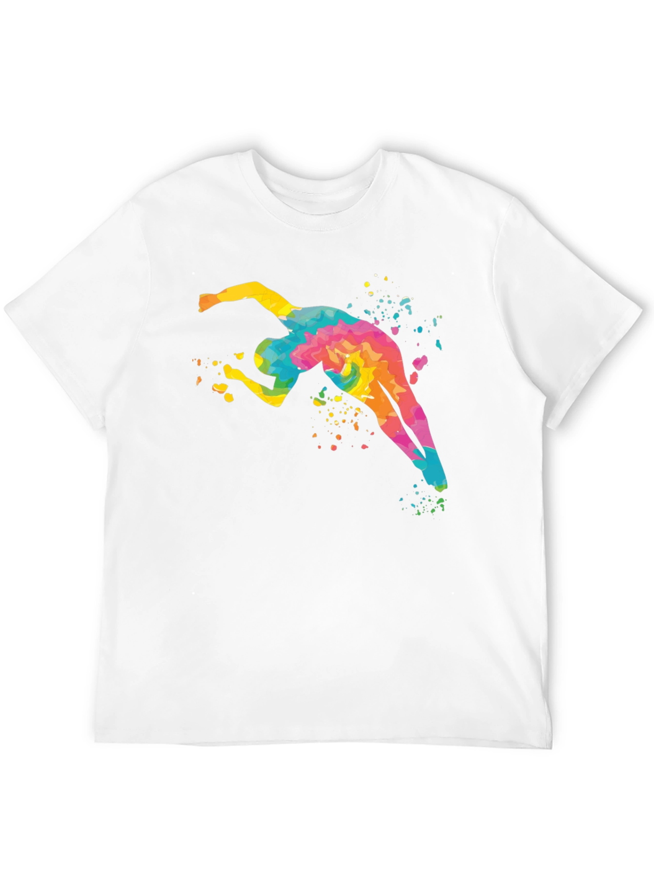 Black Watercolor Swimmer Graphic Tee - Black view 12