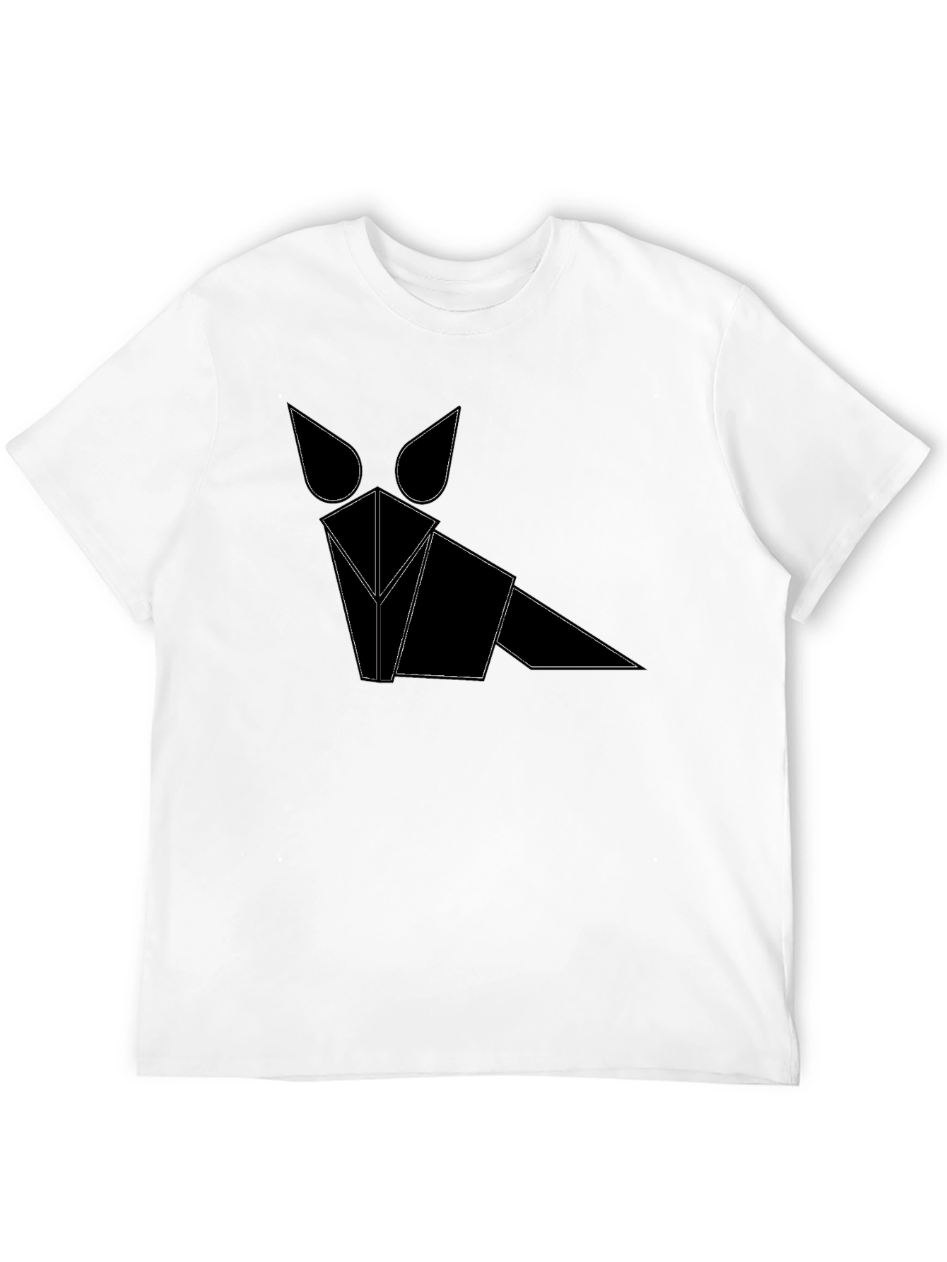 Black Geometric Fox Graphic Tee - Modern Style view 12