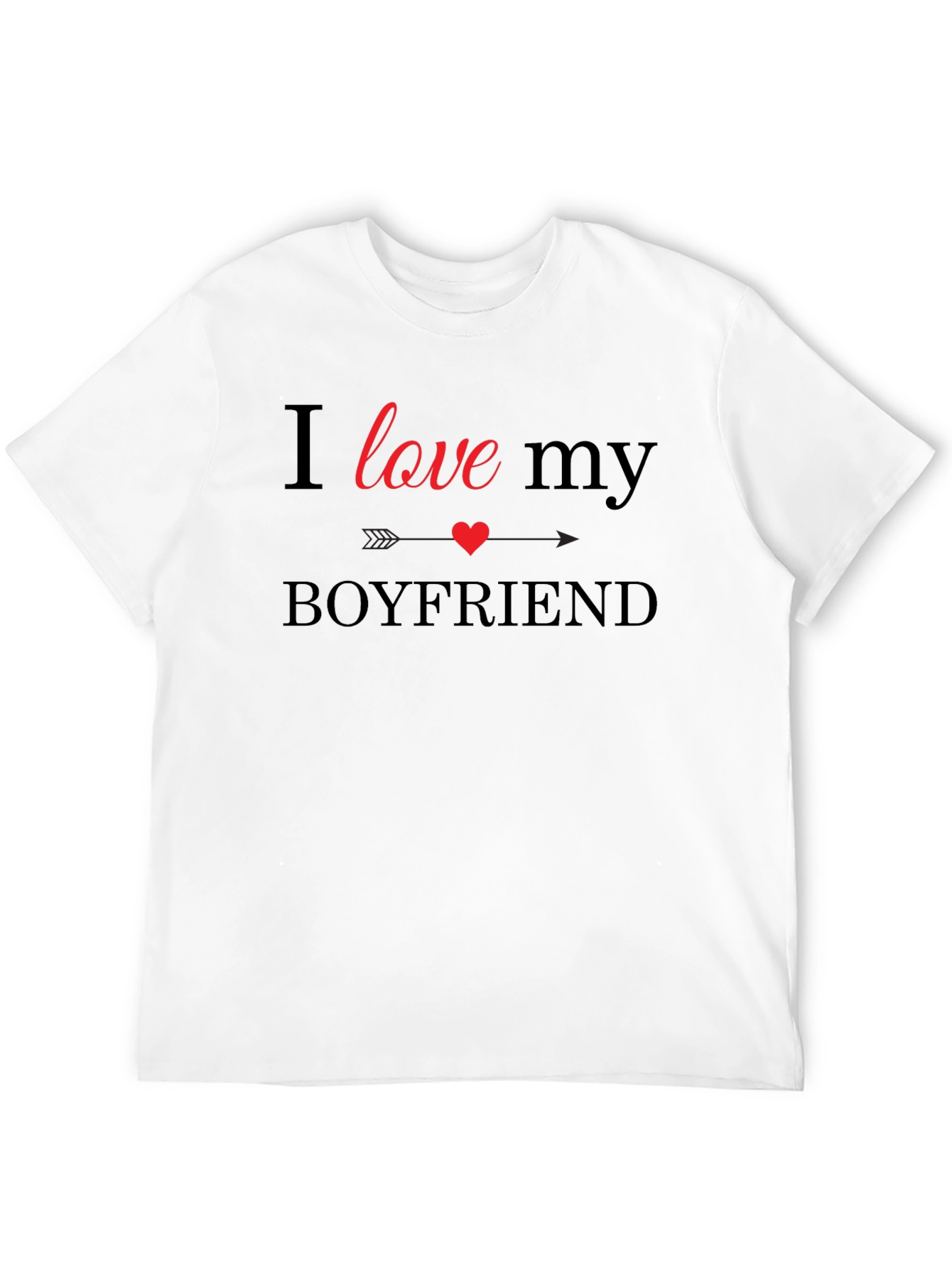 I Love My Boyfriend Graphic Tee - Black - 12