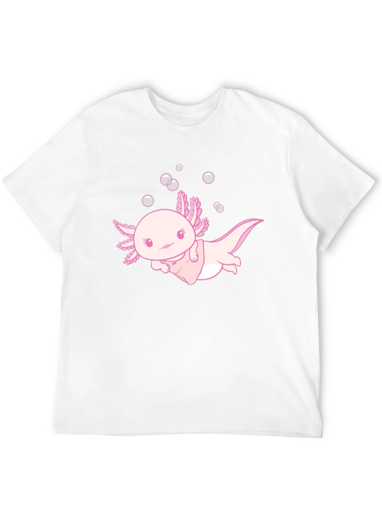 Black Cute Axolotl Black T-Shirt view 12