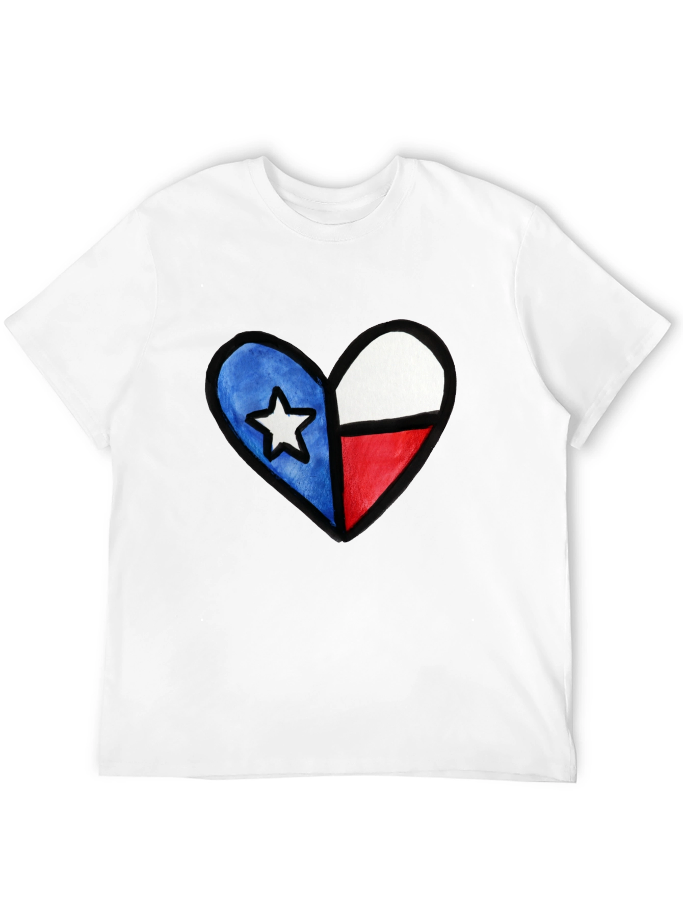 Black Texas Flag Heart T-Shirt - Show Your State Pride view 12