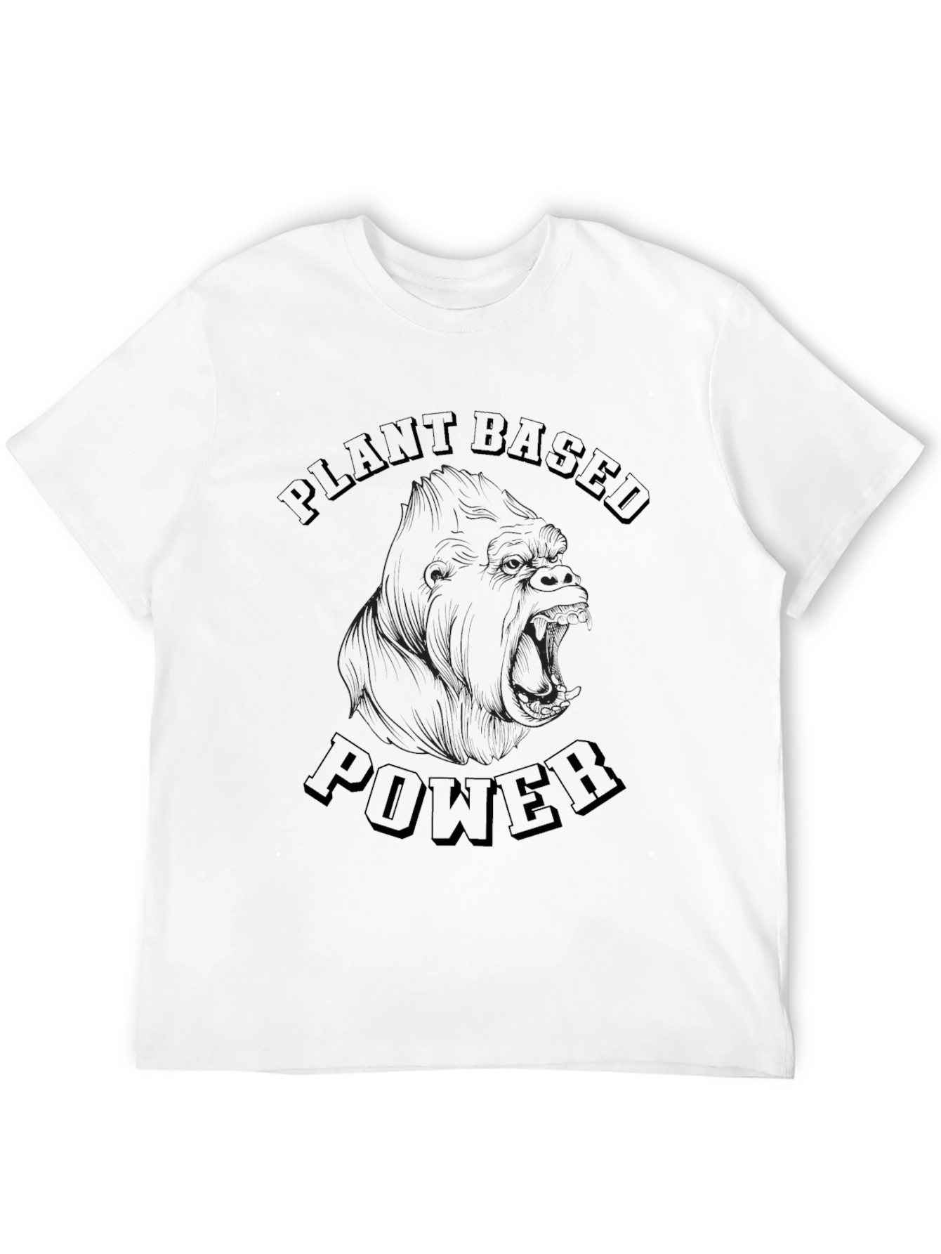 Black Plant Based Power T-Shirt - Gorilla Graphic Tee view 12
