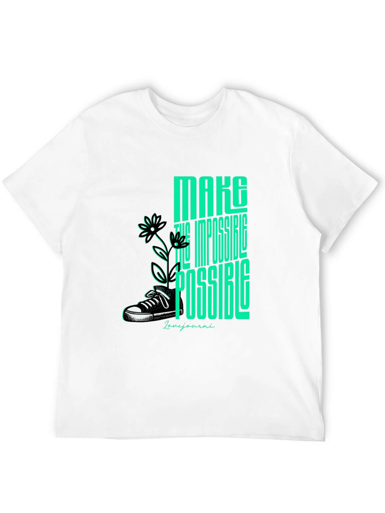 Black Motivational Graphic Tee - Make Impossible Possible view 12