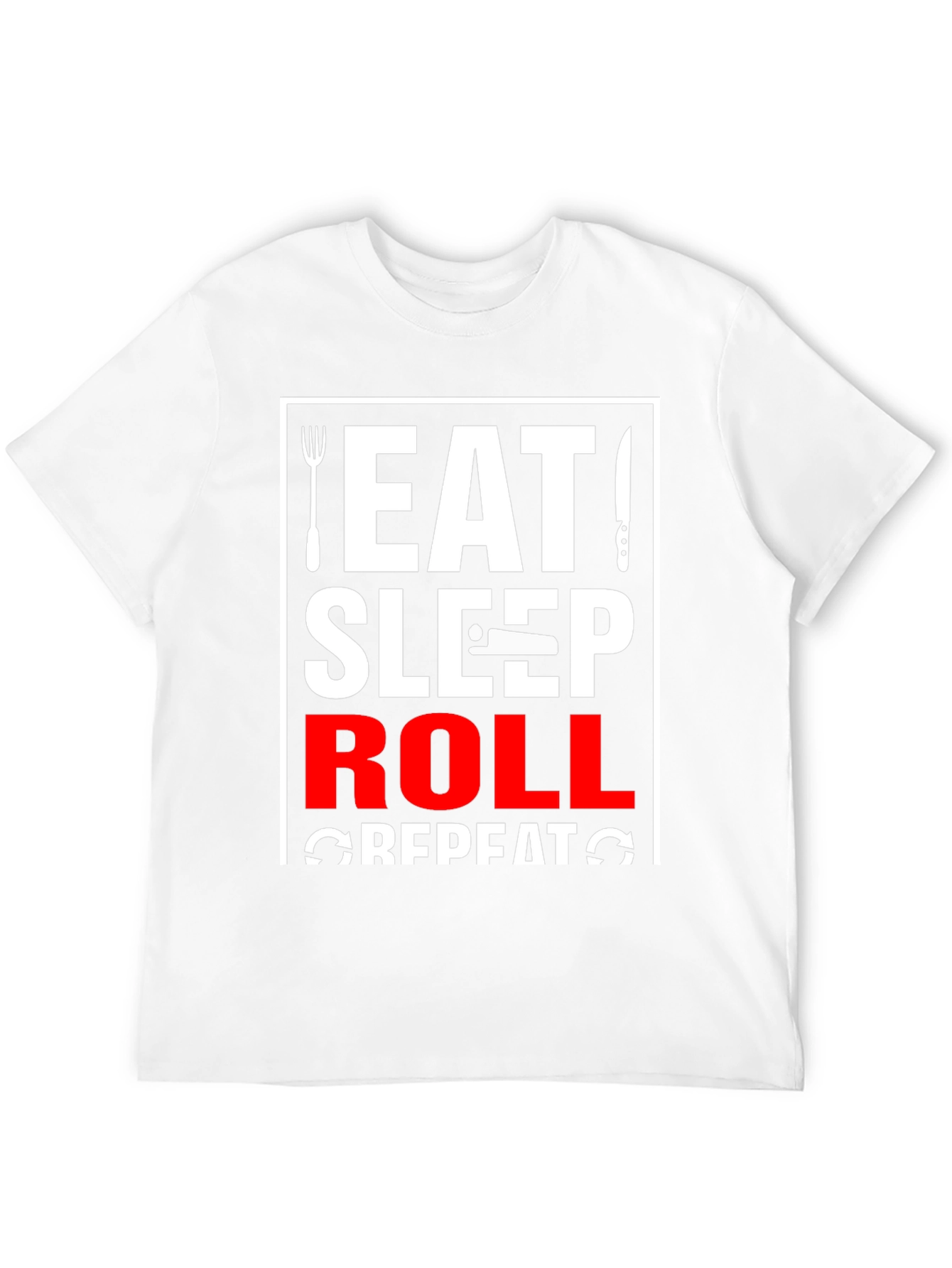 Black Eat Sleep Roll Repeat T-Shirt view 12