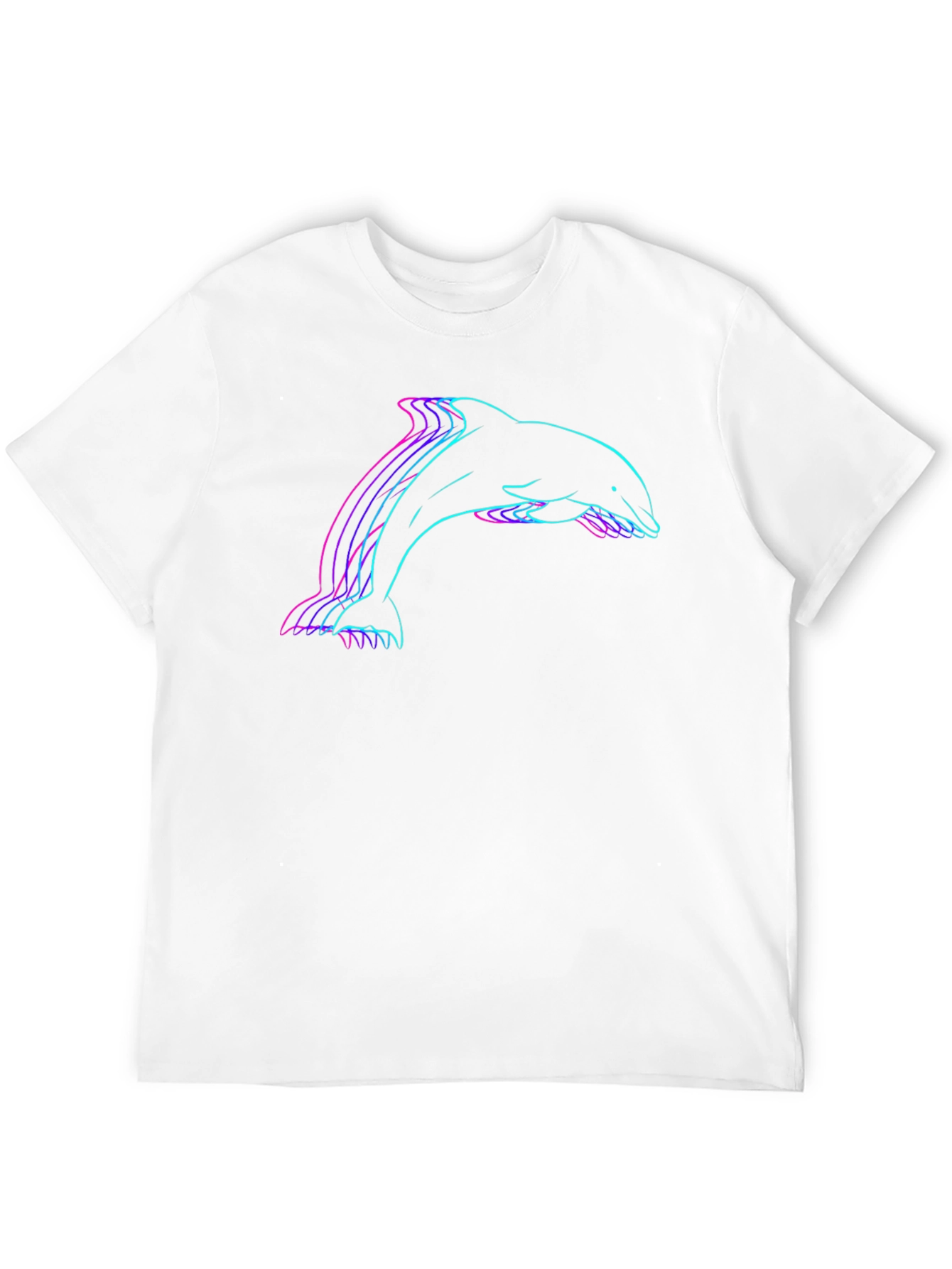 Black Retro Dolphin Graphic Tee - Black Cotton Blend view 12