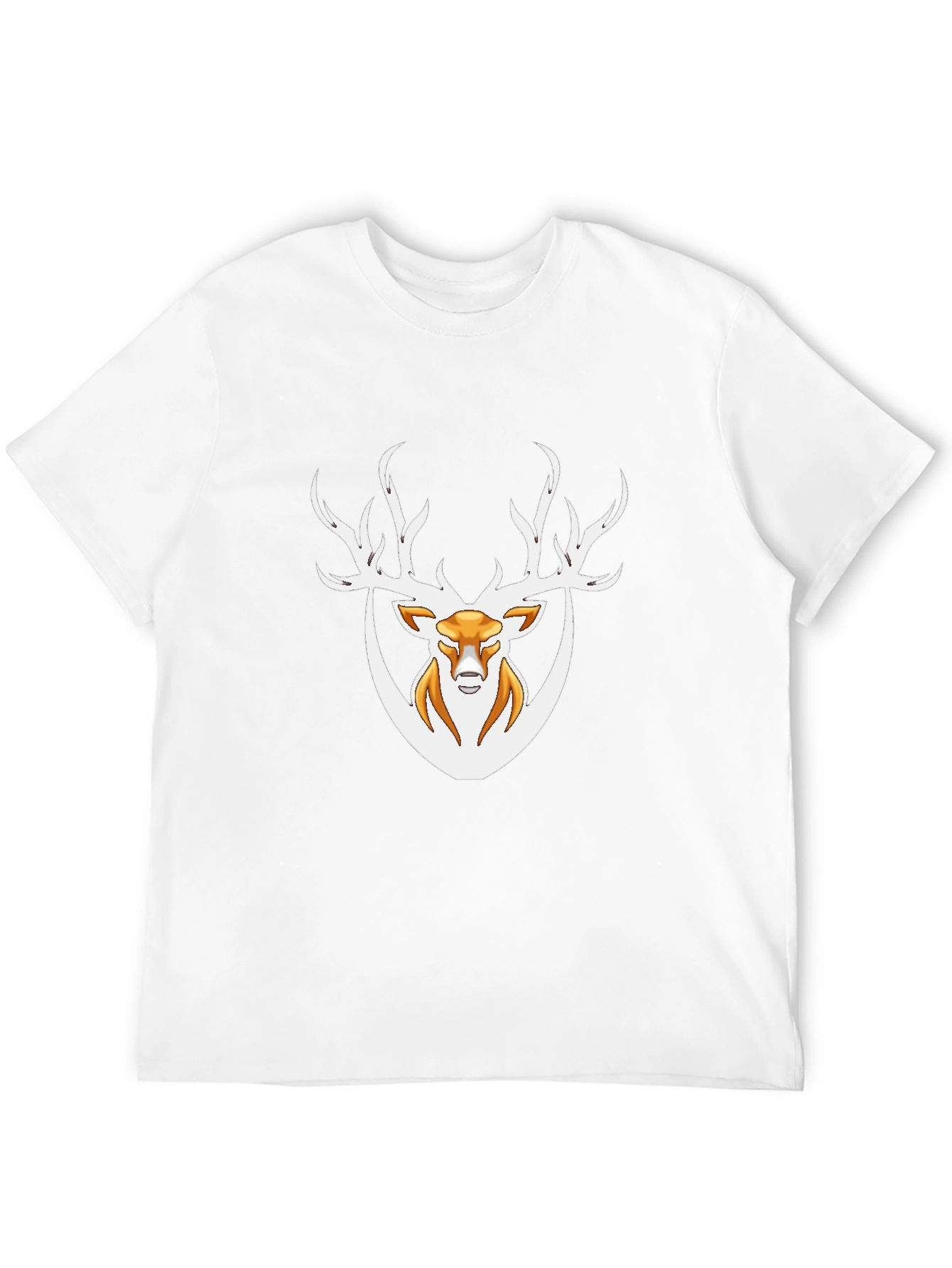 Black Men's Black T-Shirt with Deer Graphic view 12