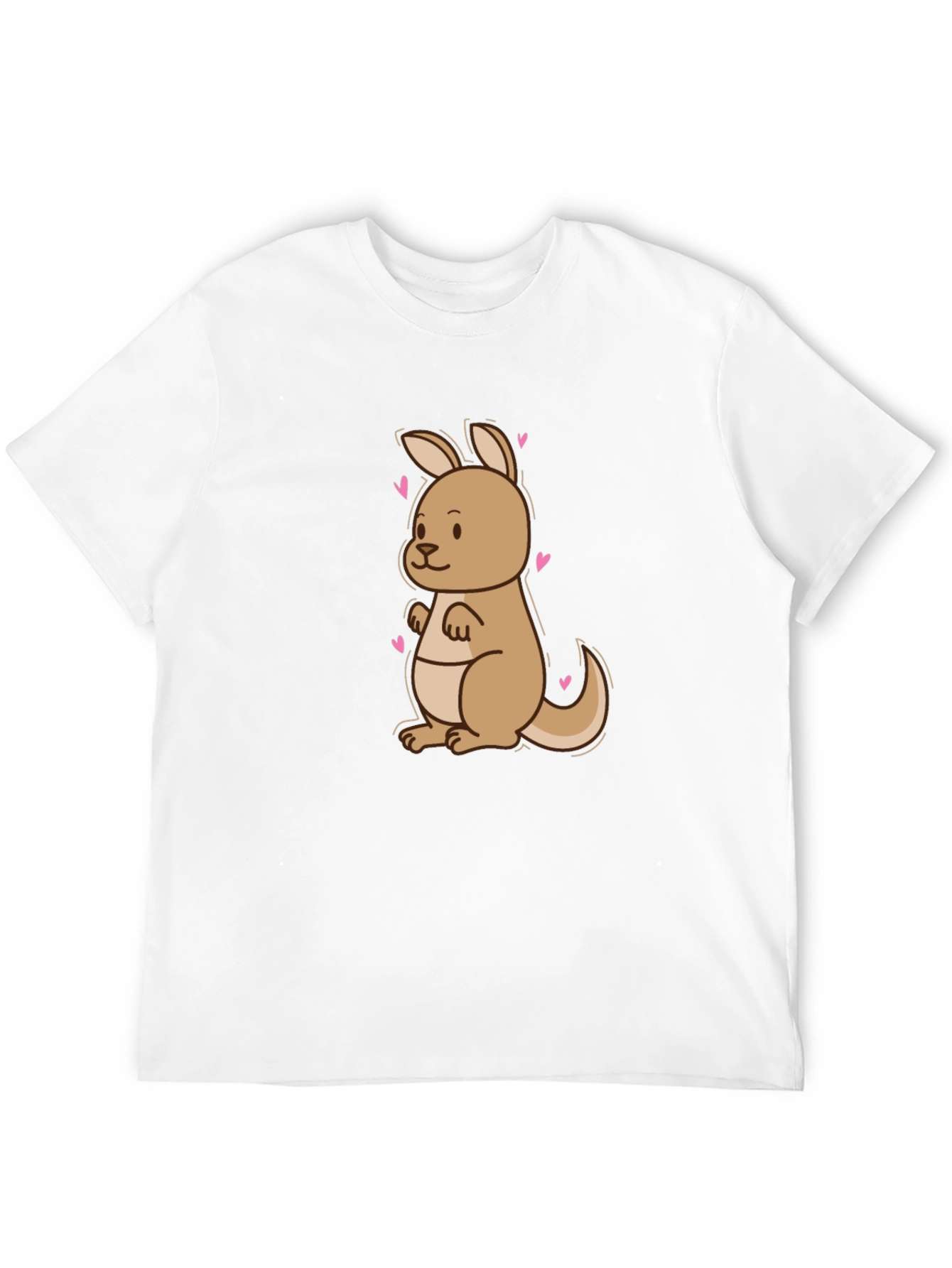 Black Cute Kangaroo Heart Tee - Black Cotton Blend T-Shirt view 12