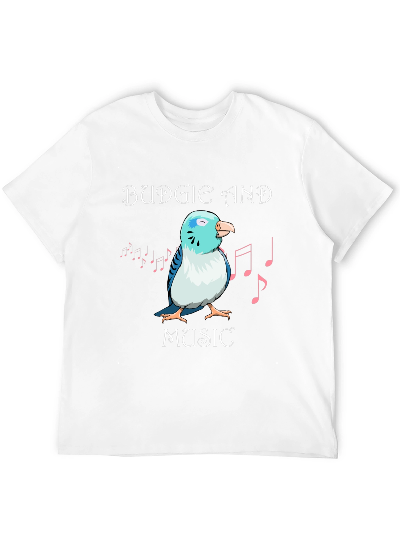 Black Budgie and Music Graphic T-Shirt view 12