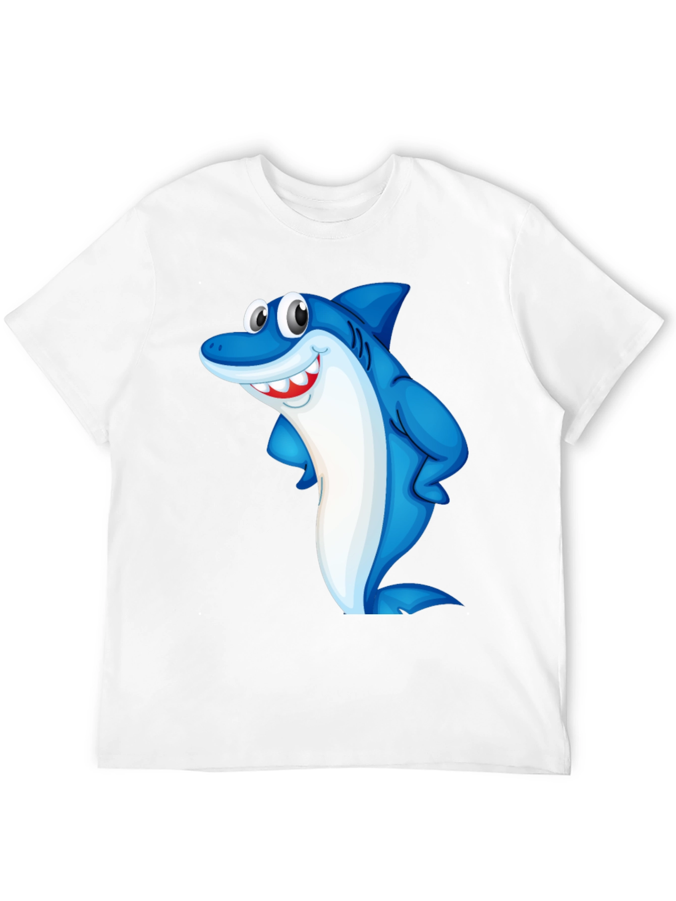 Black Funny Shark Graphic Tee - Black Cotton Blend T-Shirt view 12