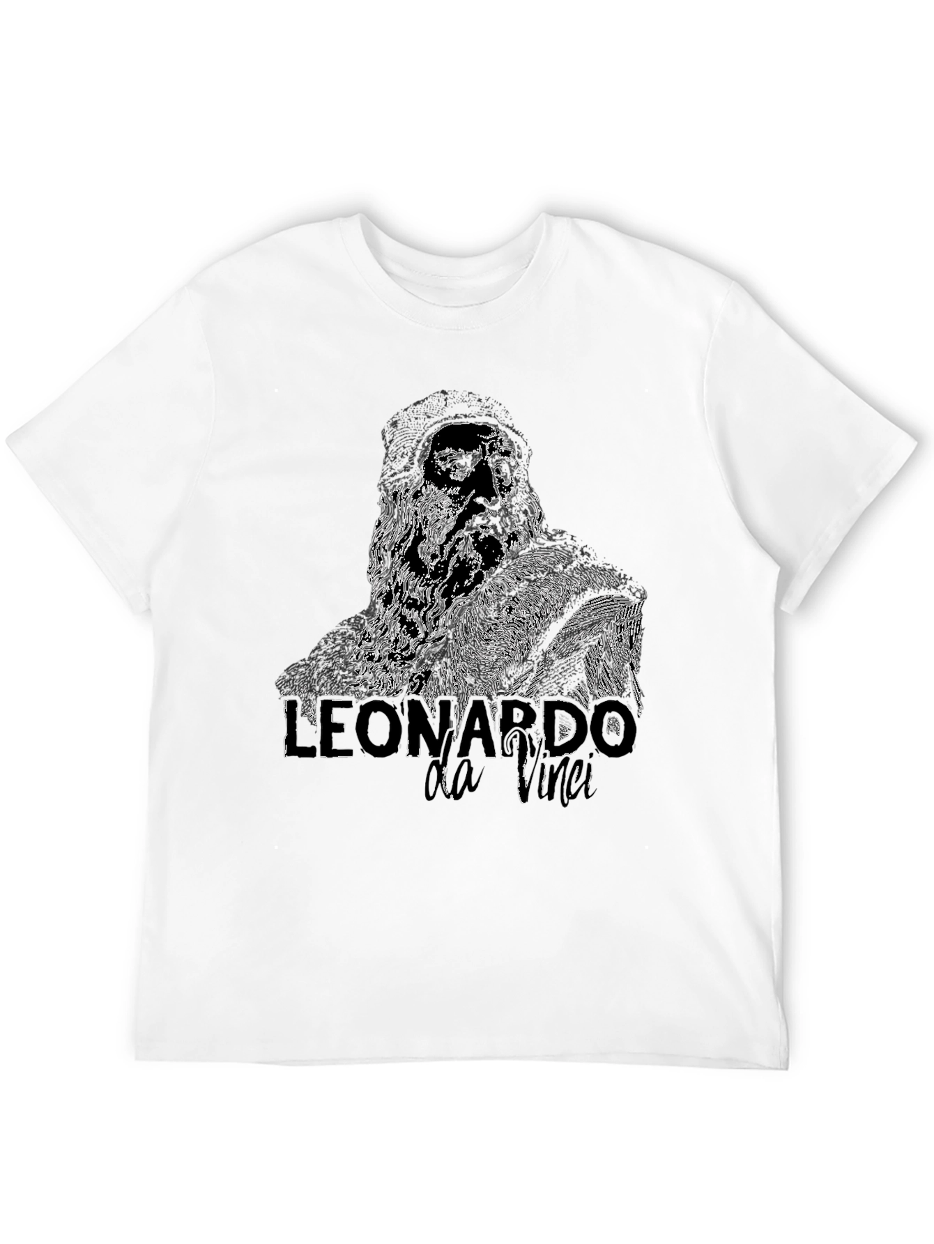 Black Leonardo da Vinci Graphic T-Shirt view 12