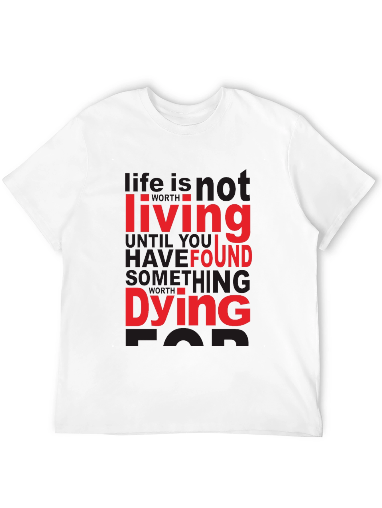 Black Life Quote T-Shirt - Living Dying Found Black Tee view 12
