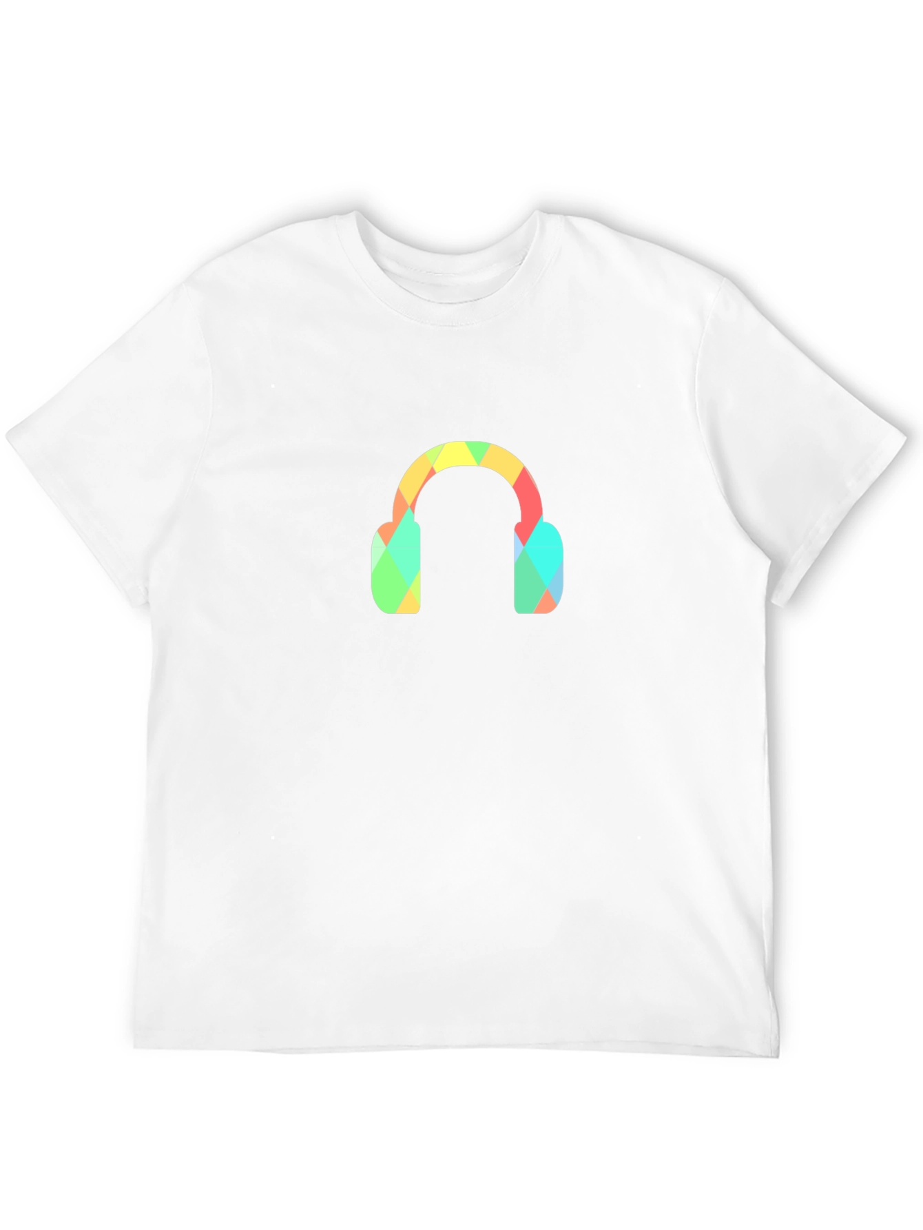 Black Geometric Headphones Black T-Shirt view 12