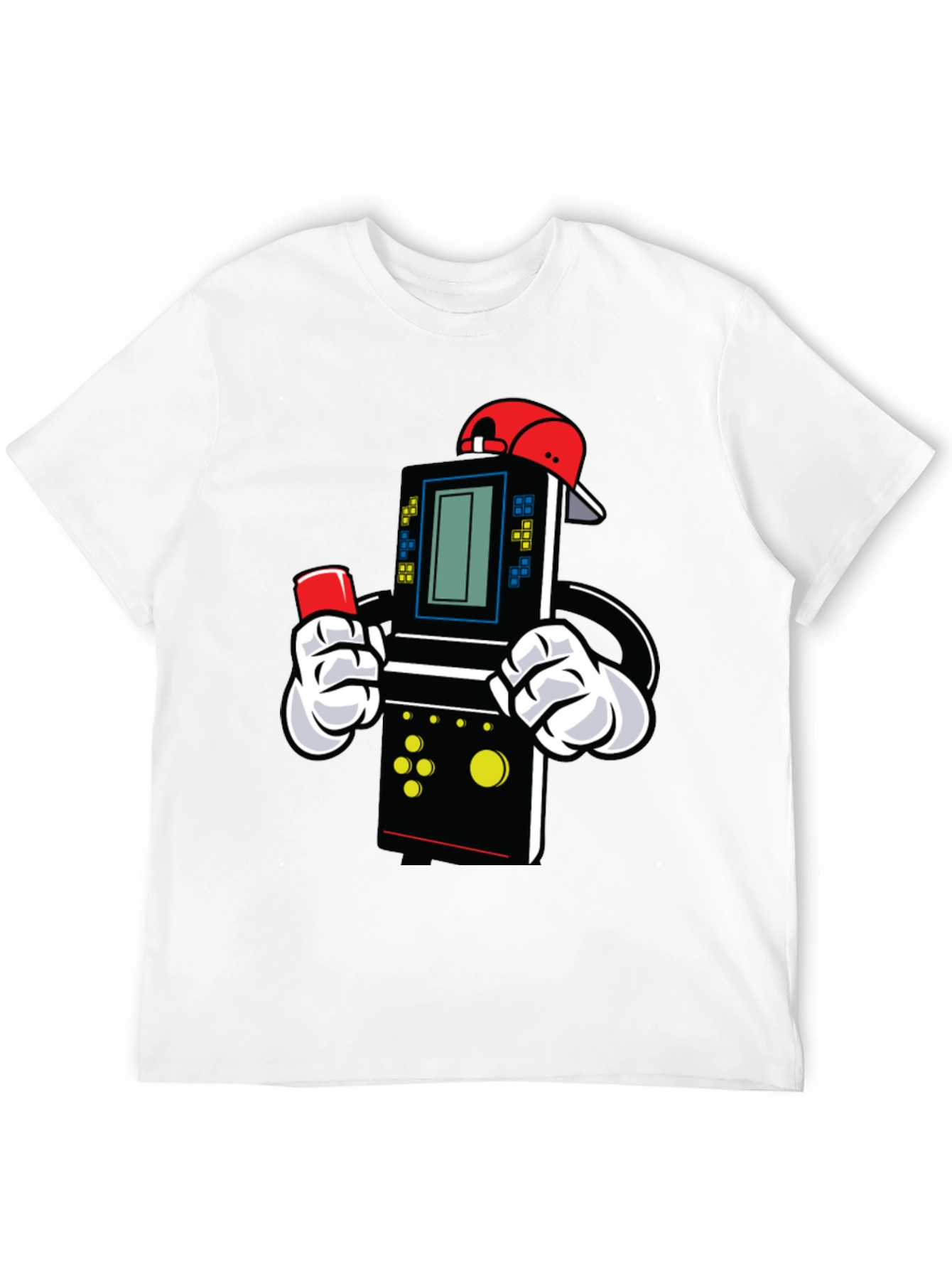 Black Retro Game Character T-Shirt view 12