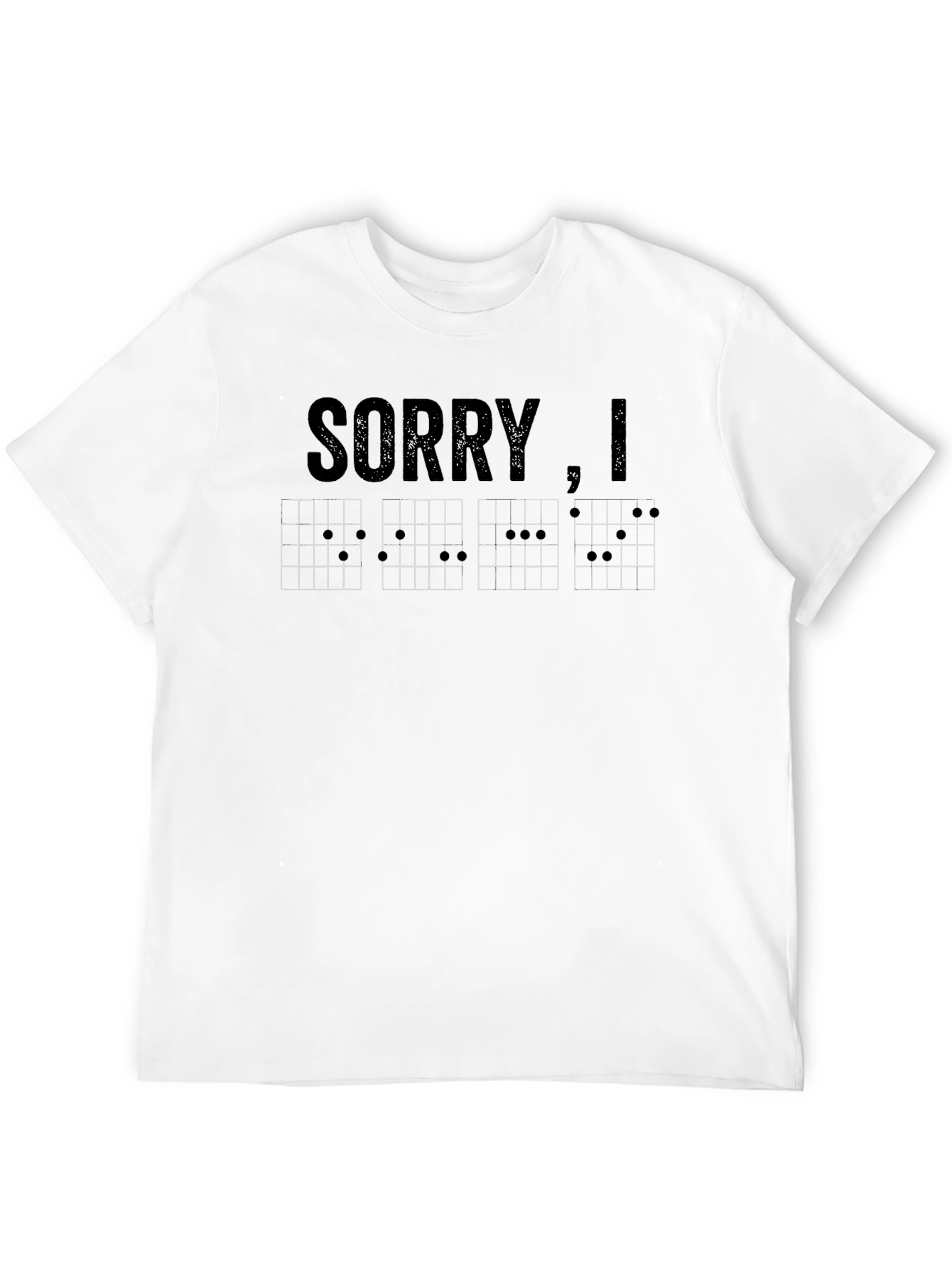 Black Sorry, I Flat T-Shirt Music Chord Humor view 12