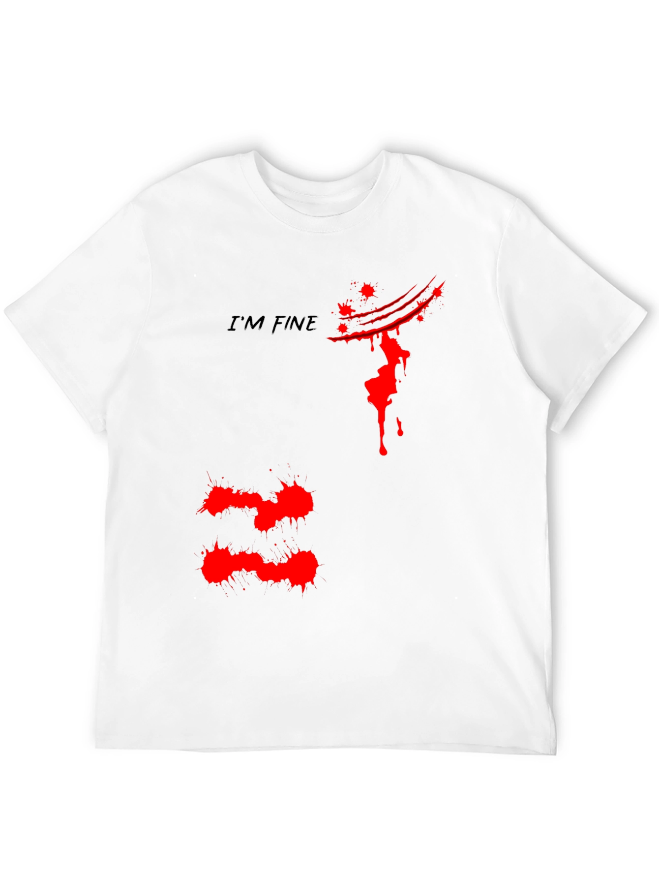 Black I'm Fine Graphic Tee - Black Cotton T-Shirt view 12