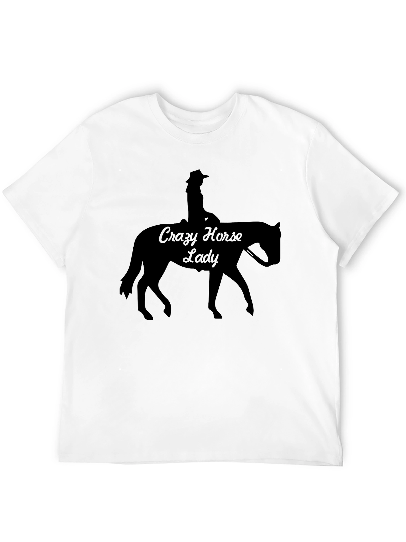 Black Crazy Horse Lady Black T-Shirt view 12