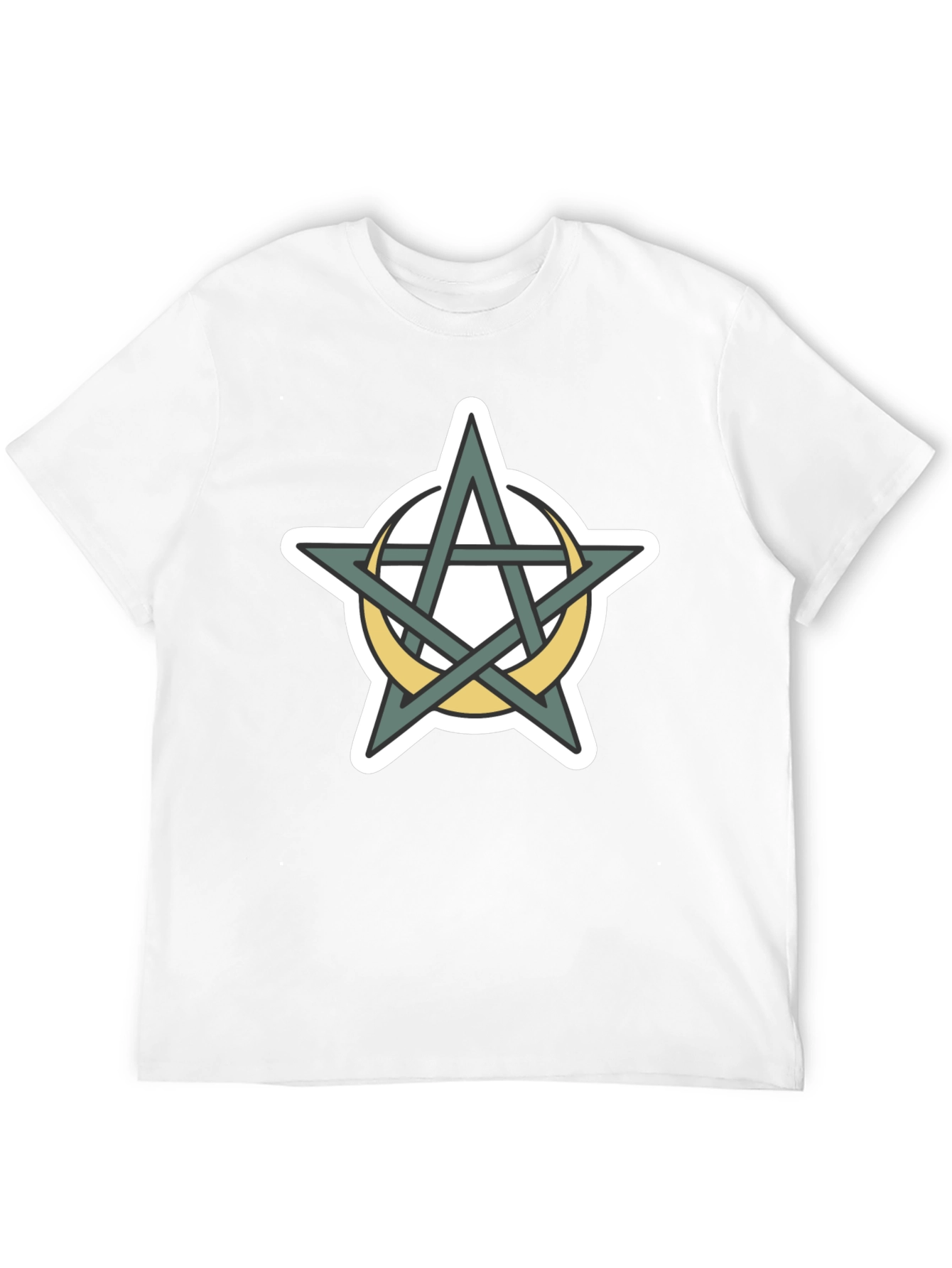 Black Occult Pentagram Moon T-Shirt - Black view 12